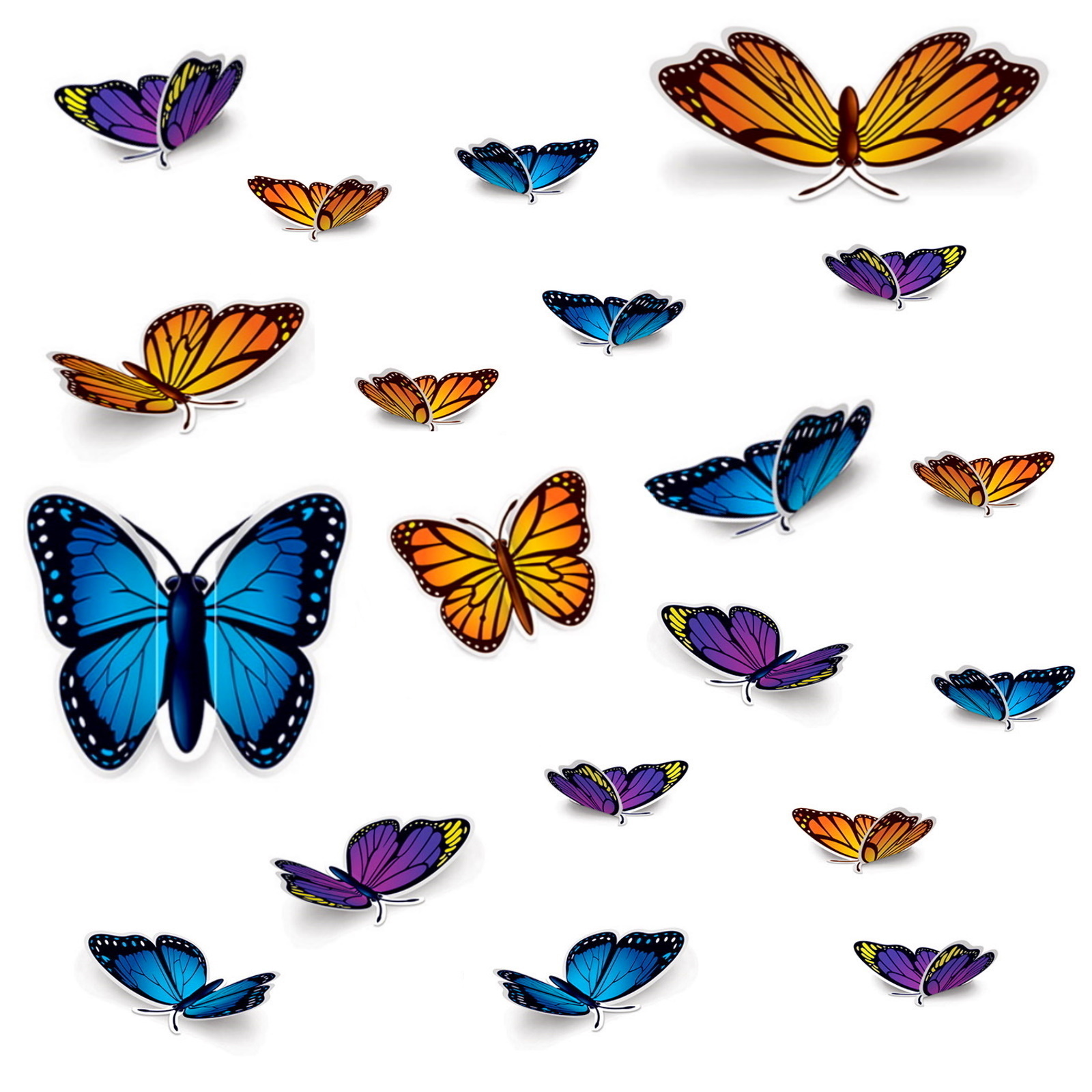 Wild Butterfly Cutout Wall Decorations (Pack of 20)