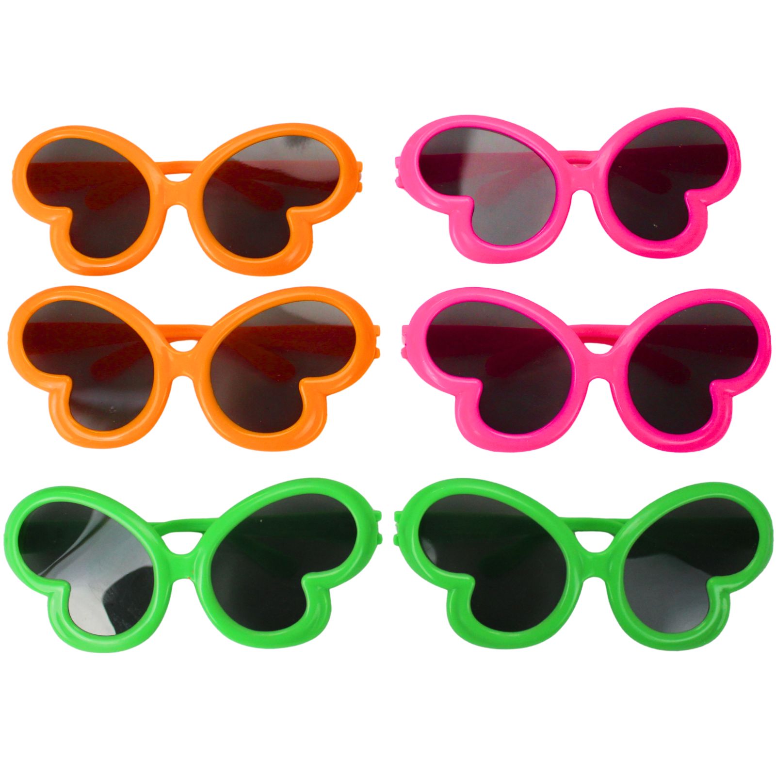 Coloured Butterfly Party Glasses (Pack of 6) 