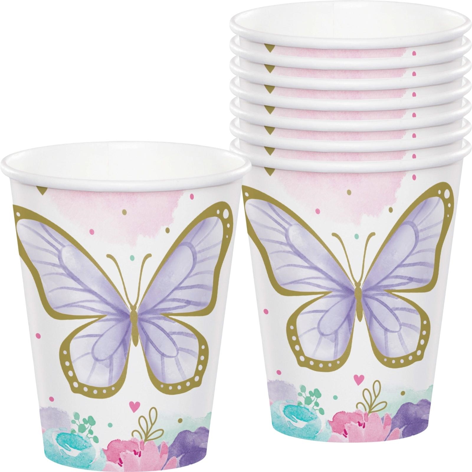 Butterfly Shimmer Paper Cups (Pack of 8)