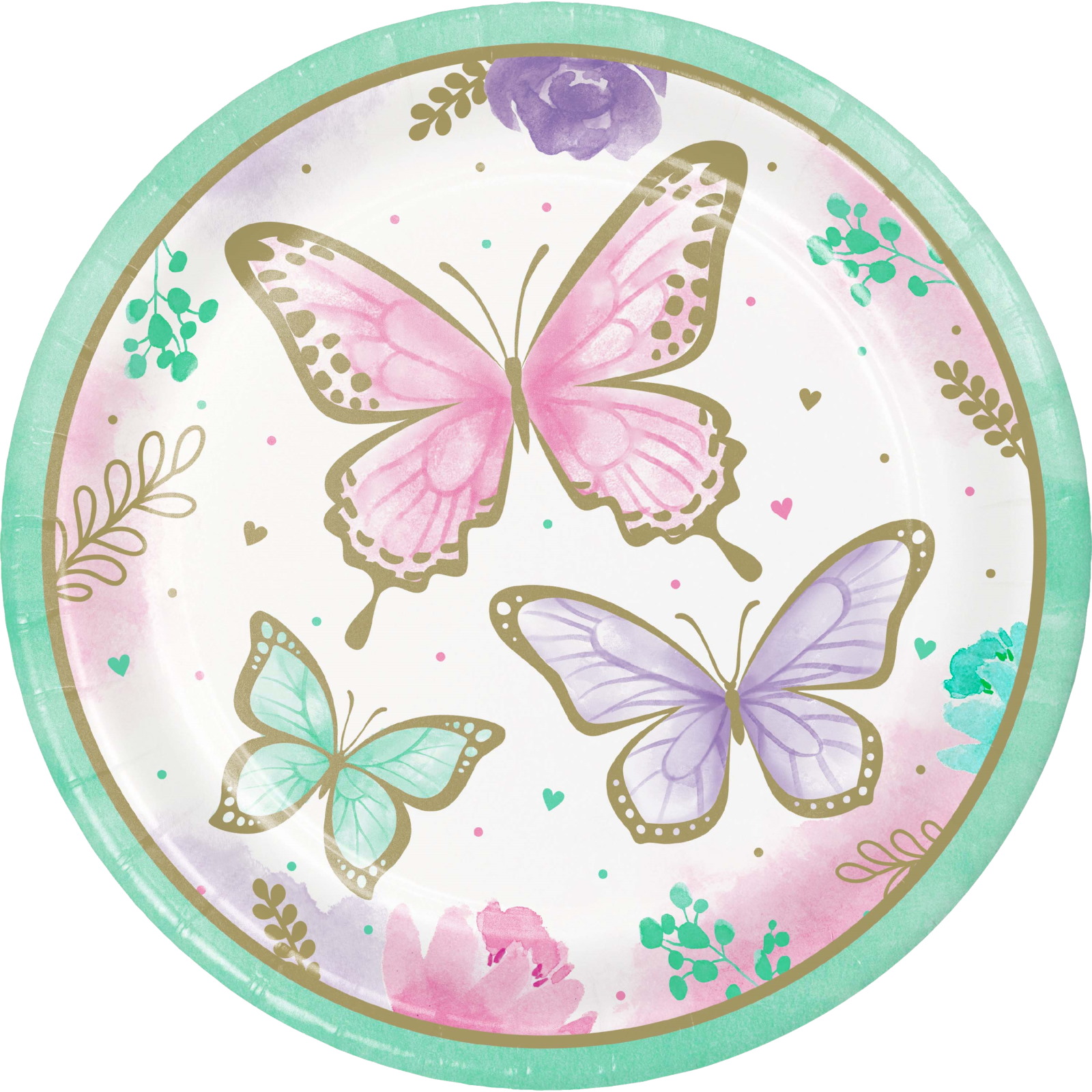 Butterfly Shimmer Large Paper Plates (Pack of 8)