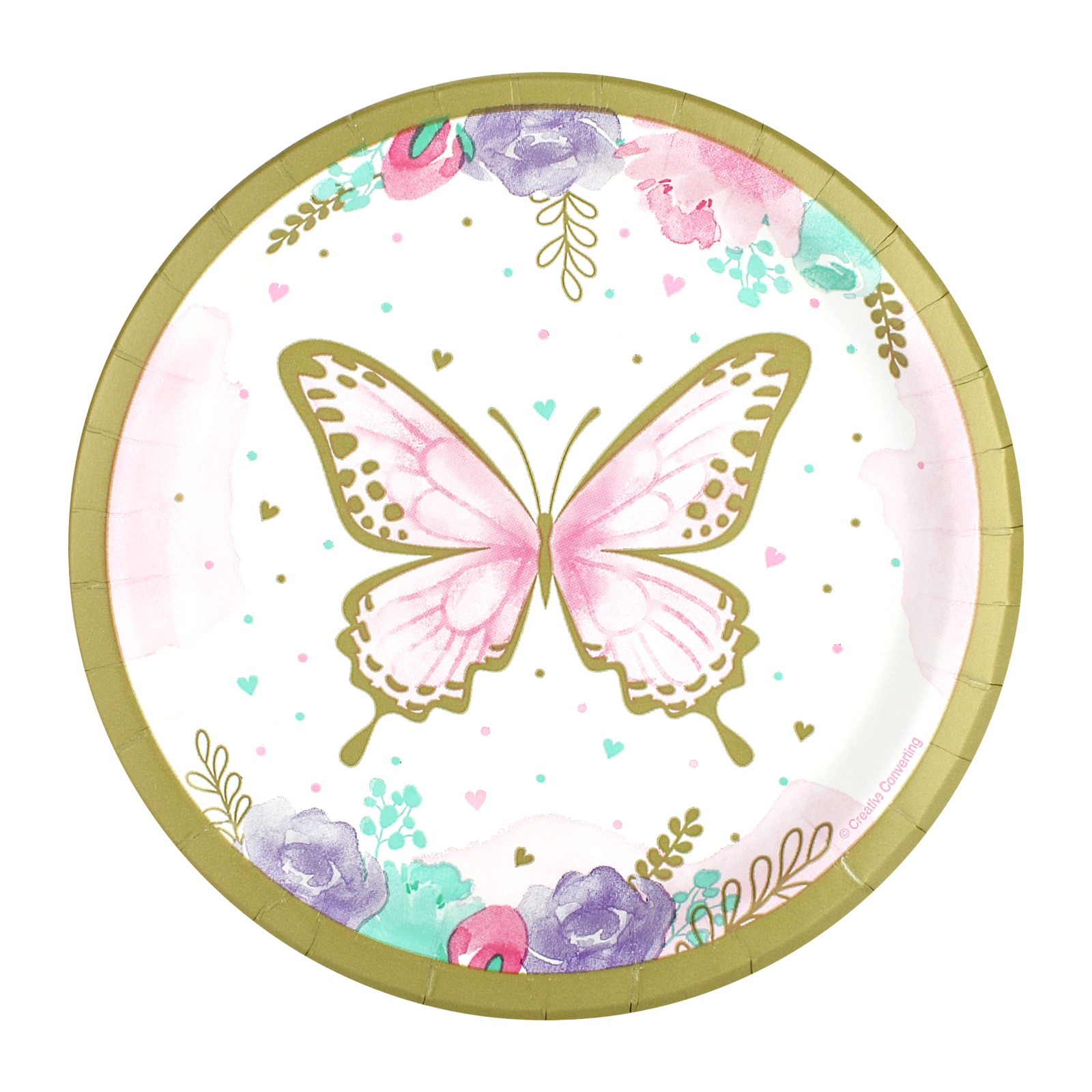 Butterfly Shimmer Small Paper Plates (Pack of 8)
