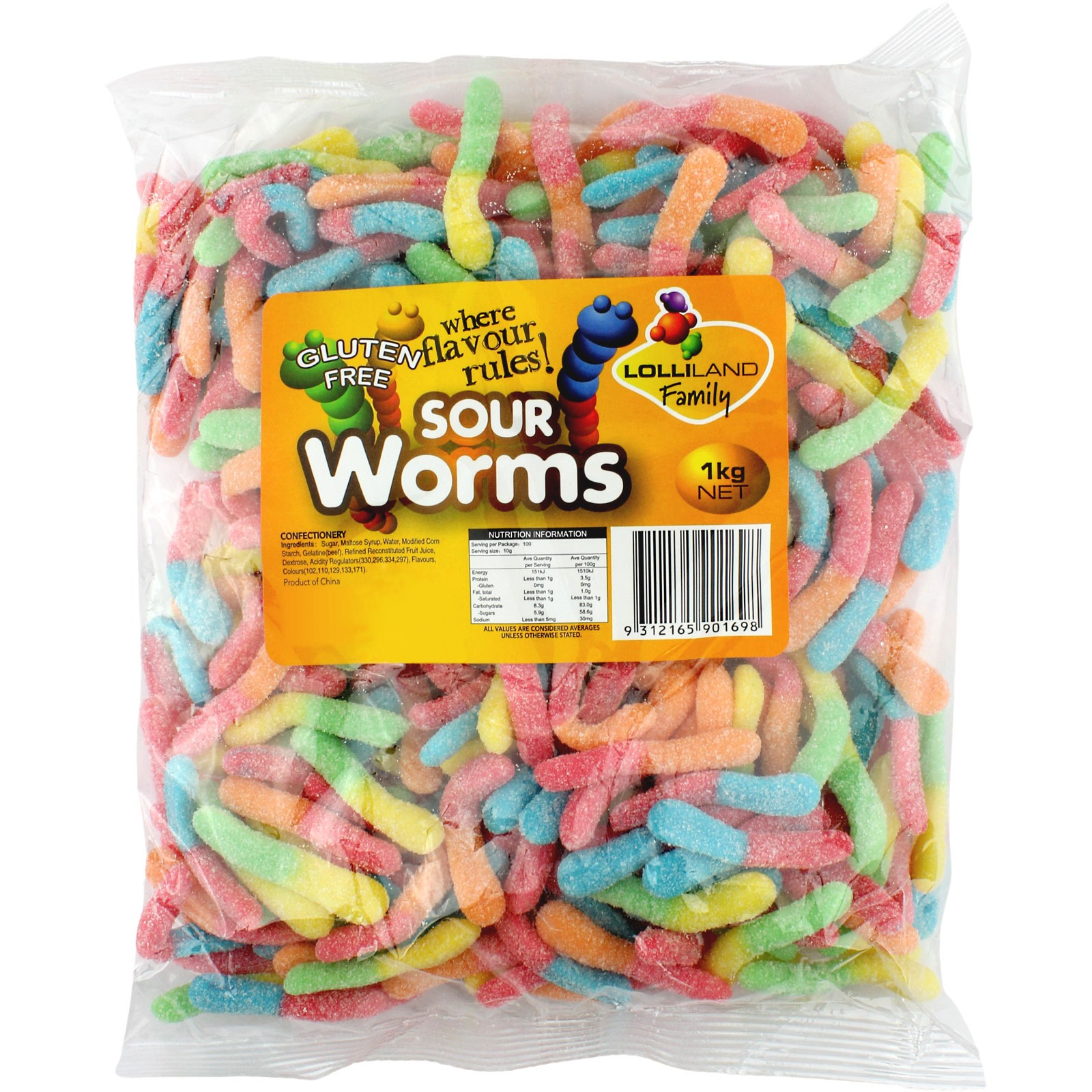 Sour Worms (1kg Bag)