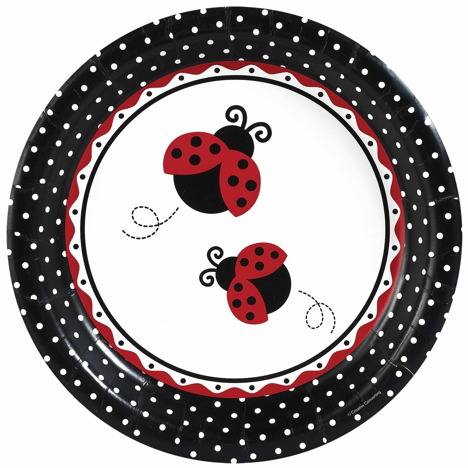 Ladybug Fancy Large Paper Plates (Pack of 8)