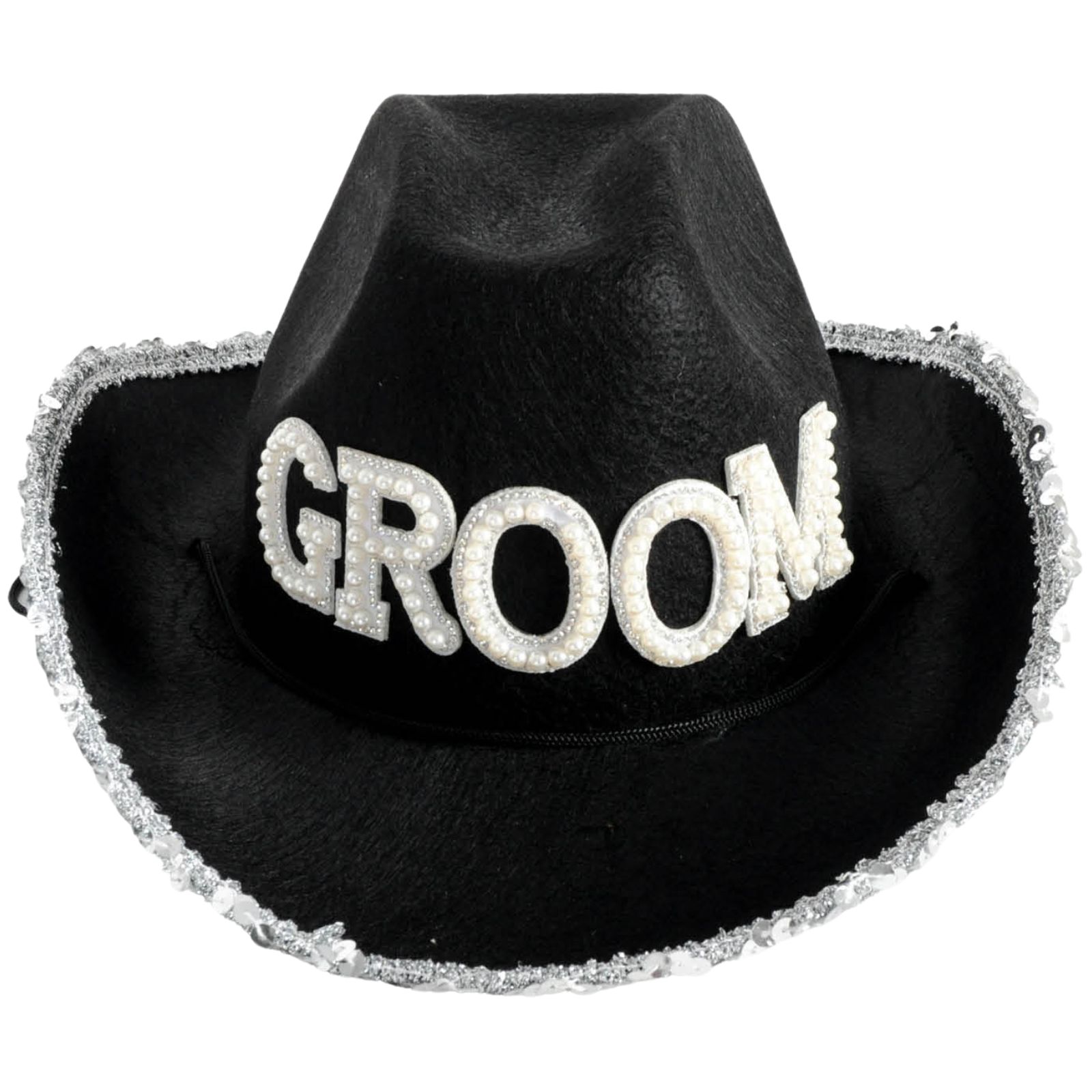 Sparkly Glam Groom Cowboy Hat