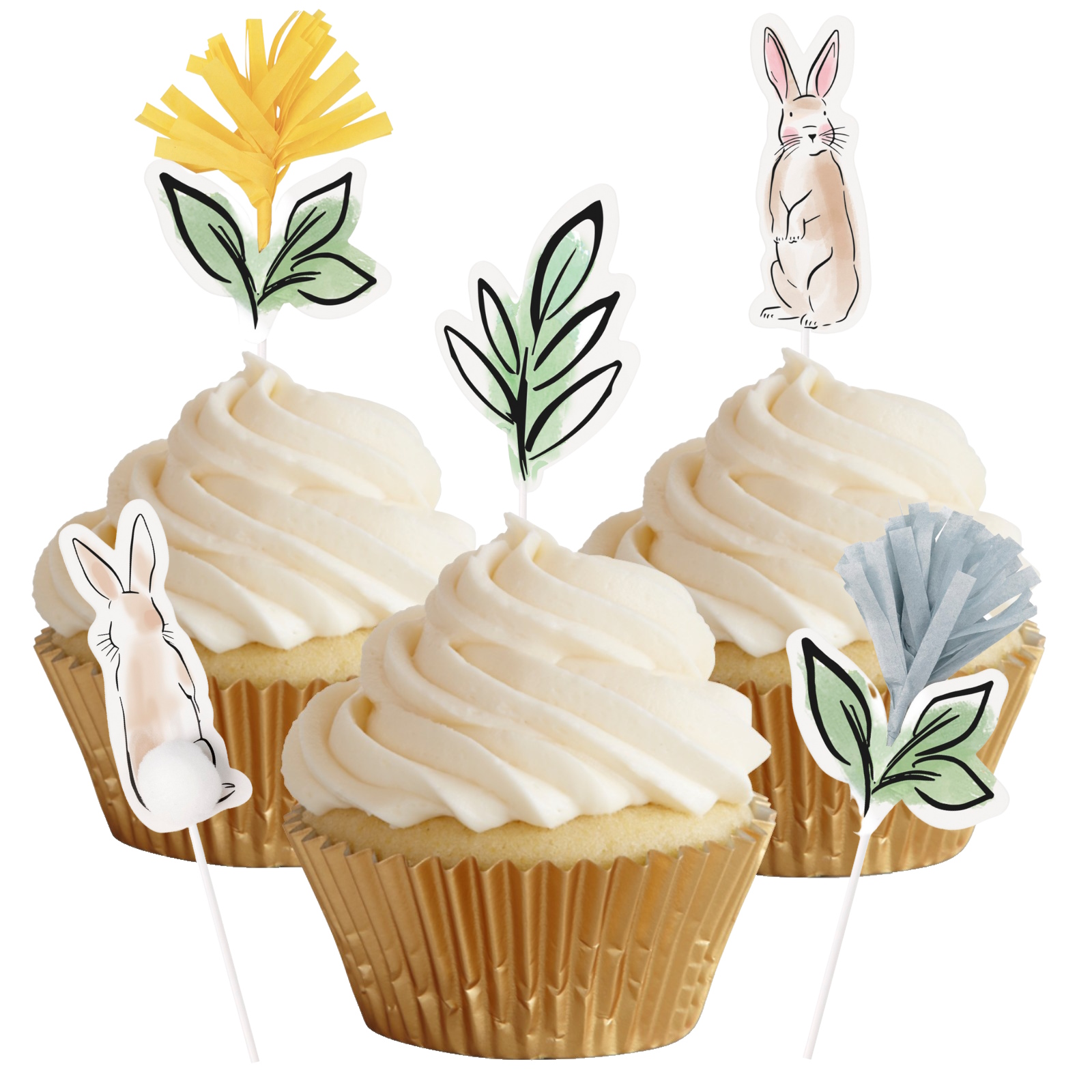 Dainty Easter Cake Toppers (Pack of 5)