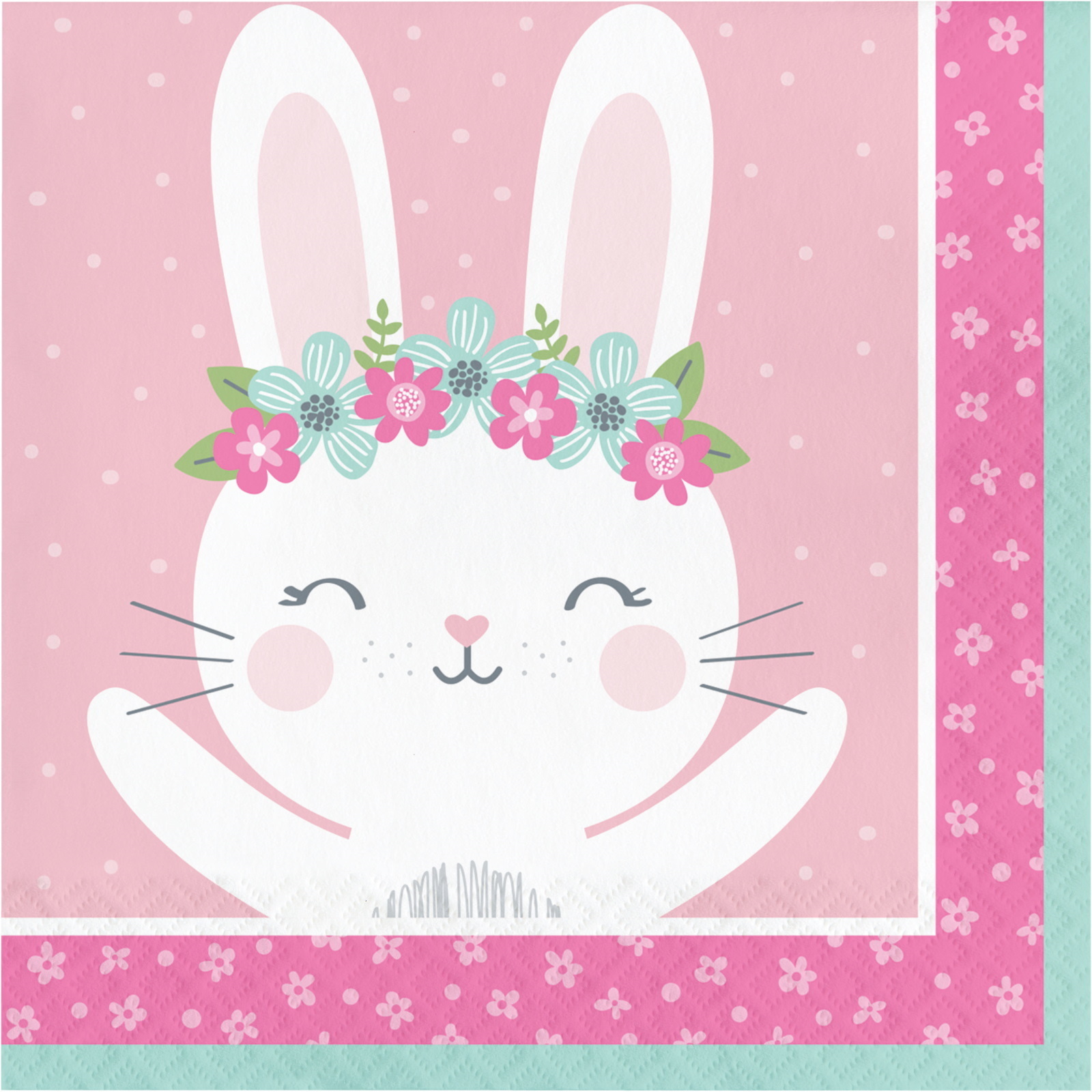 Floral Bunny Large Napkins / Serviettes (Pack of 16)