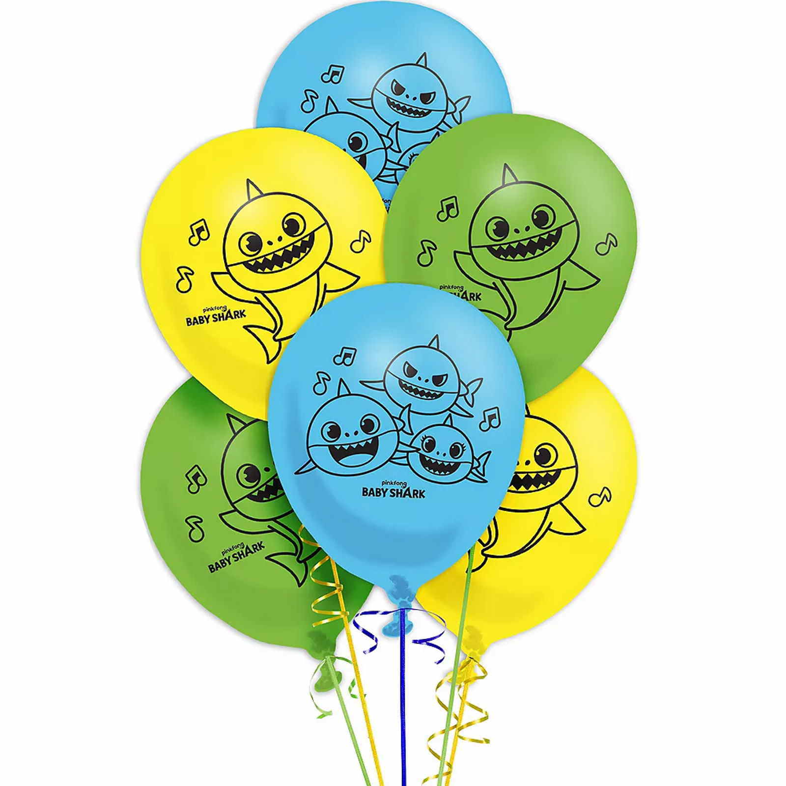Baby Shark Latex Balloons (Pack of 6)