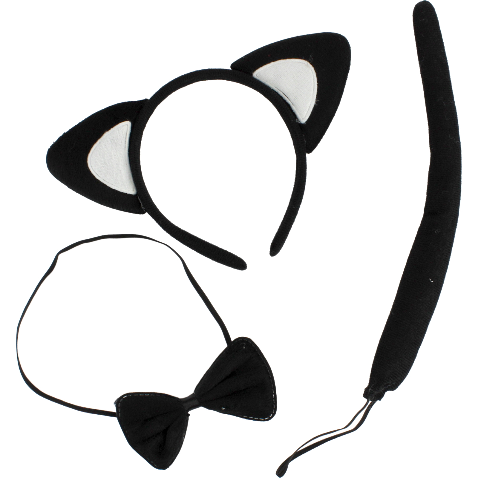 Black Cat Ears and Tail Costume Set