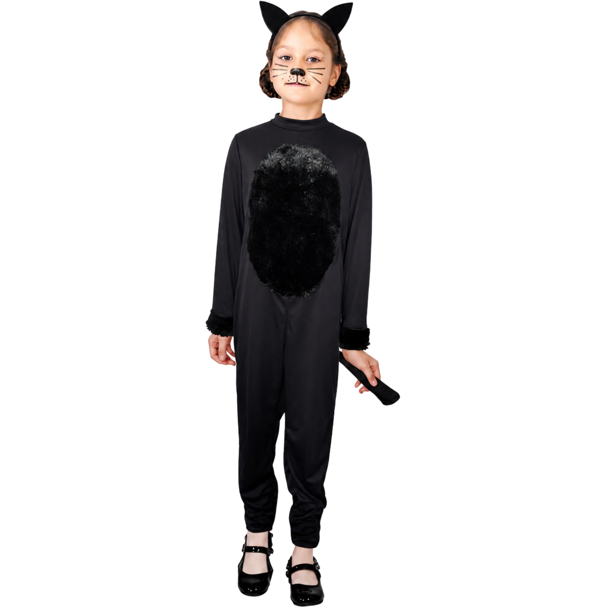 Girls Black Cat Costume 10-12 Years