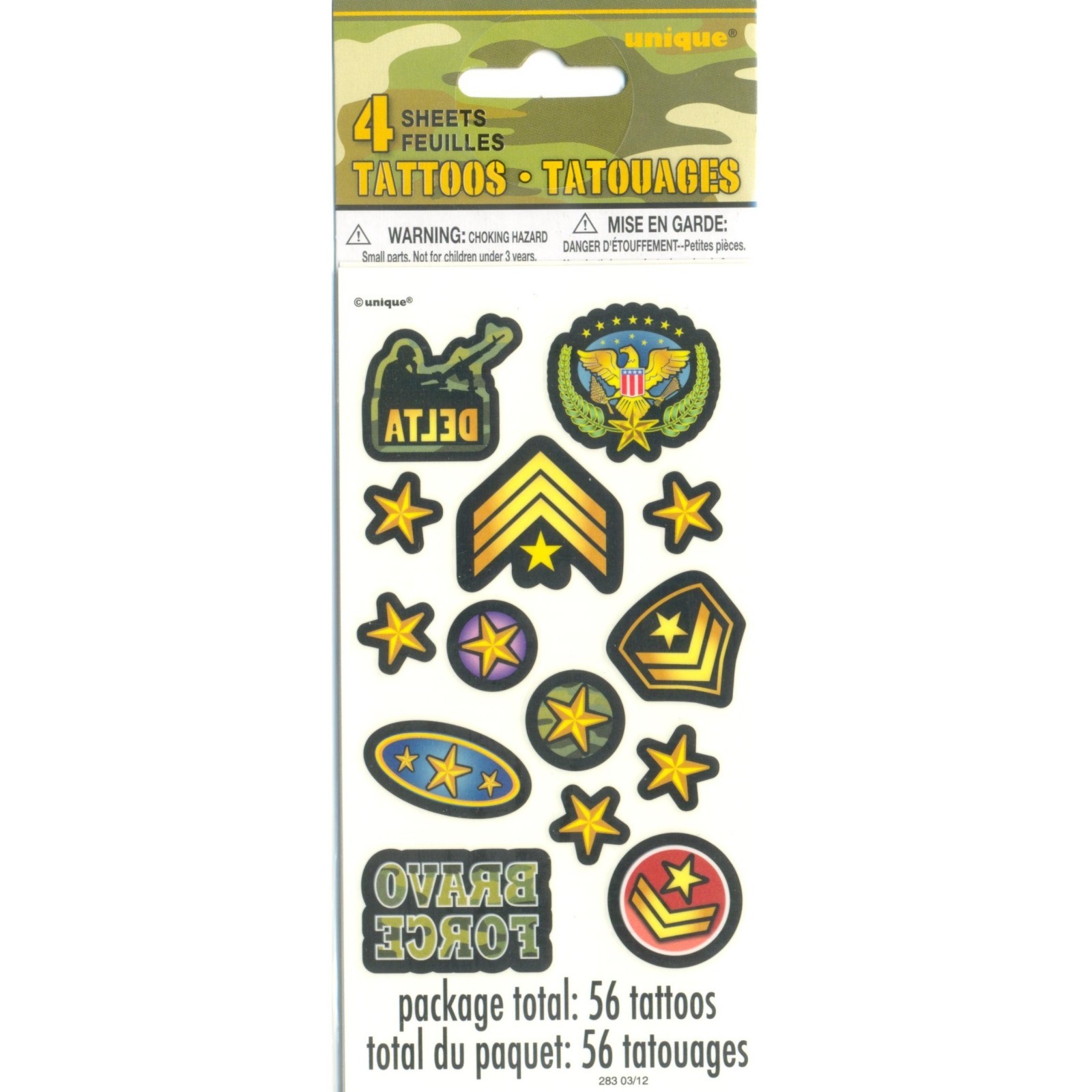 Camouflage Tattoos (4 Sheets)