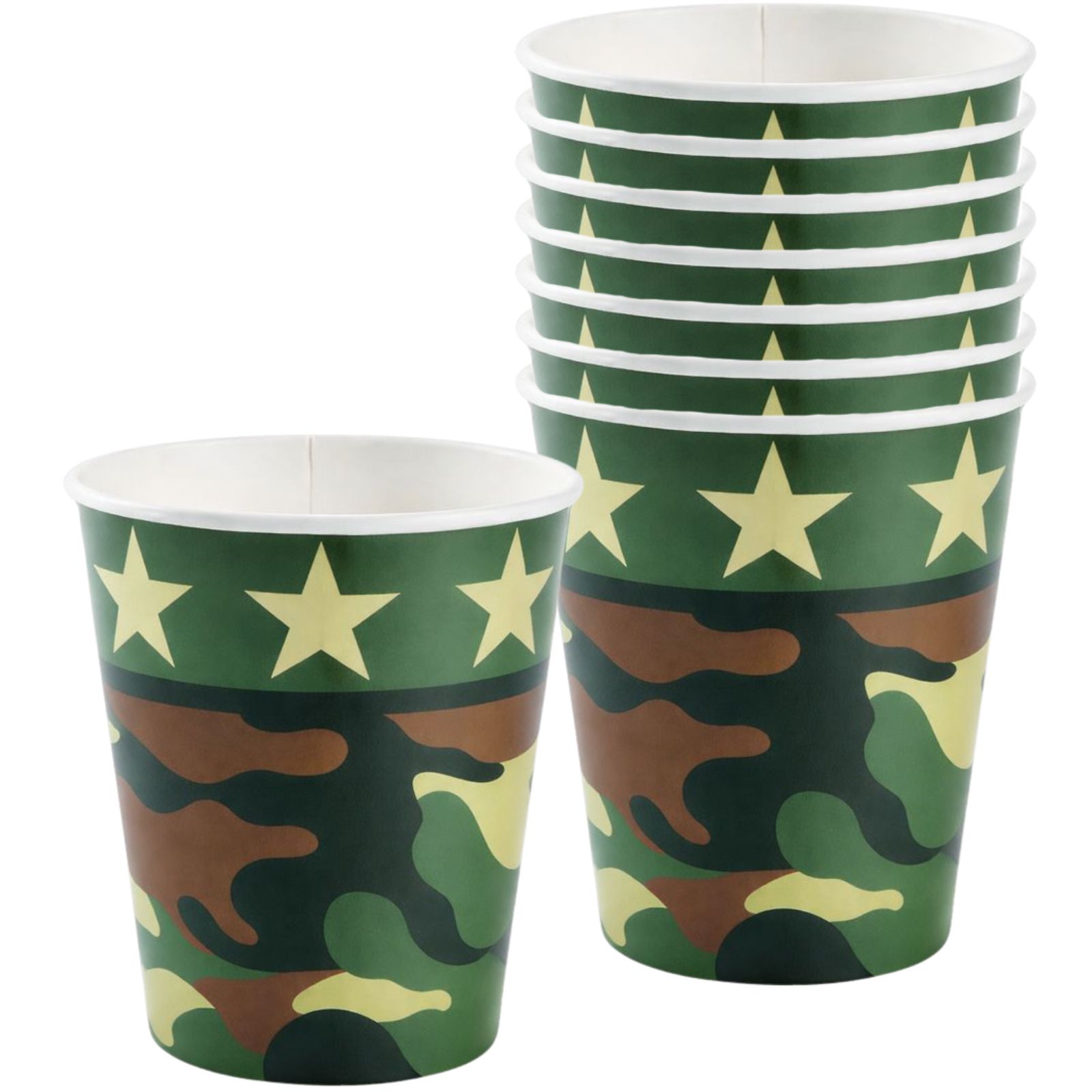 Army Party Paper Cups (Pack of 8)