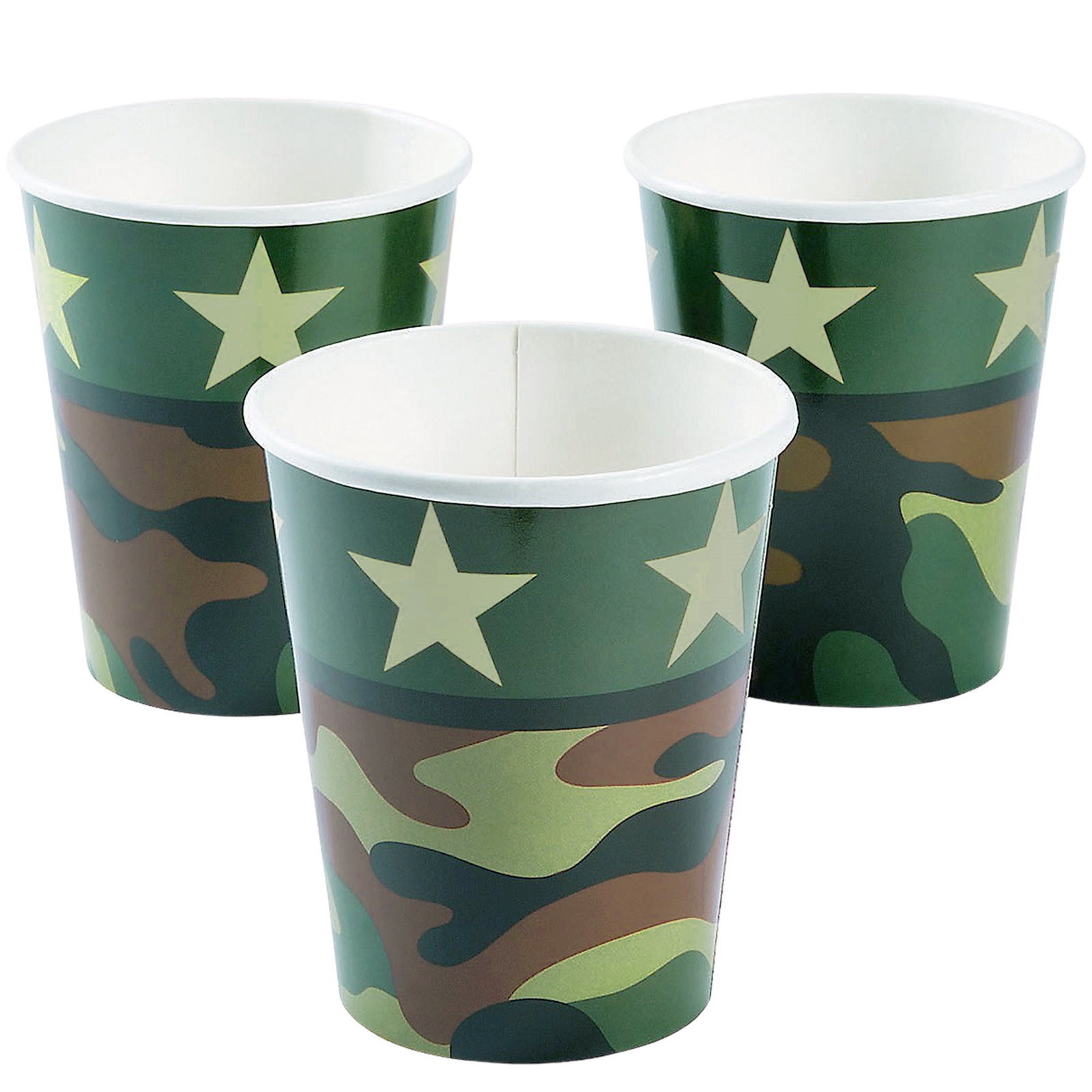 Army Party Paper Cups (Pack of 8)