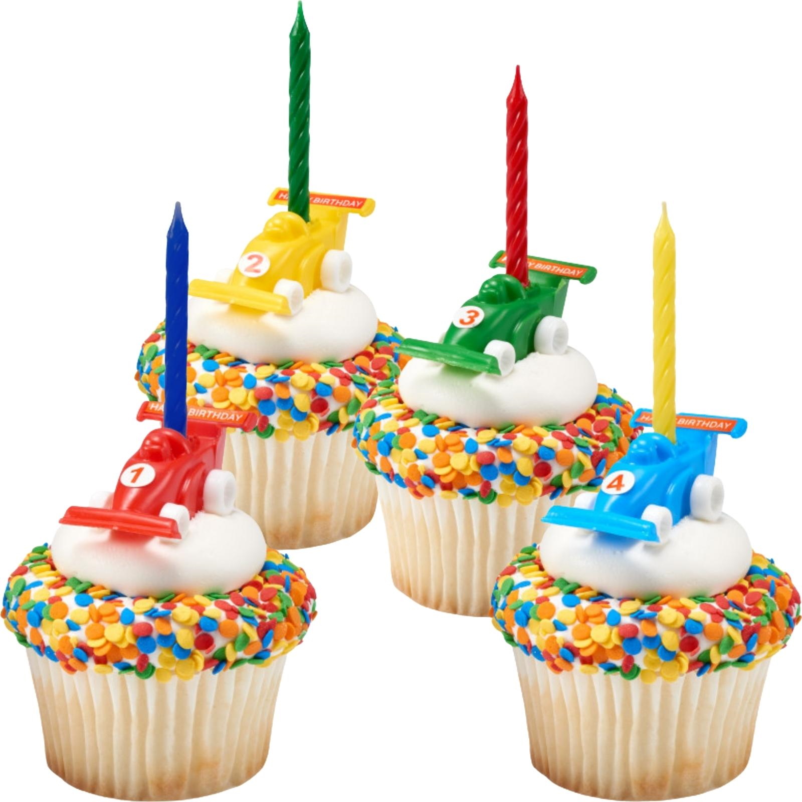Race Car Cupcake Candle Holders (Set of 4) 