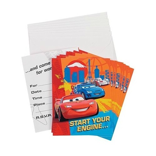 Cars 2 Party Invitations (Pack of 8)