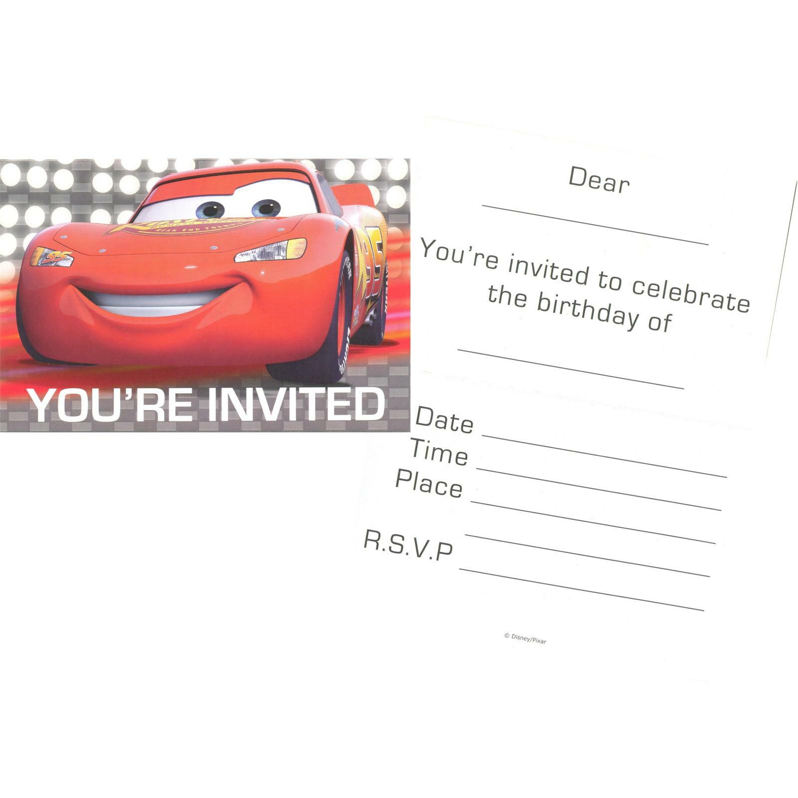 Cars Party Invitations (Pack of 8)