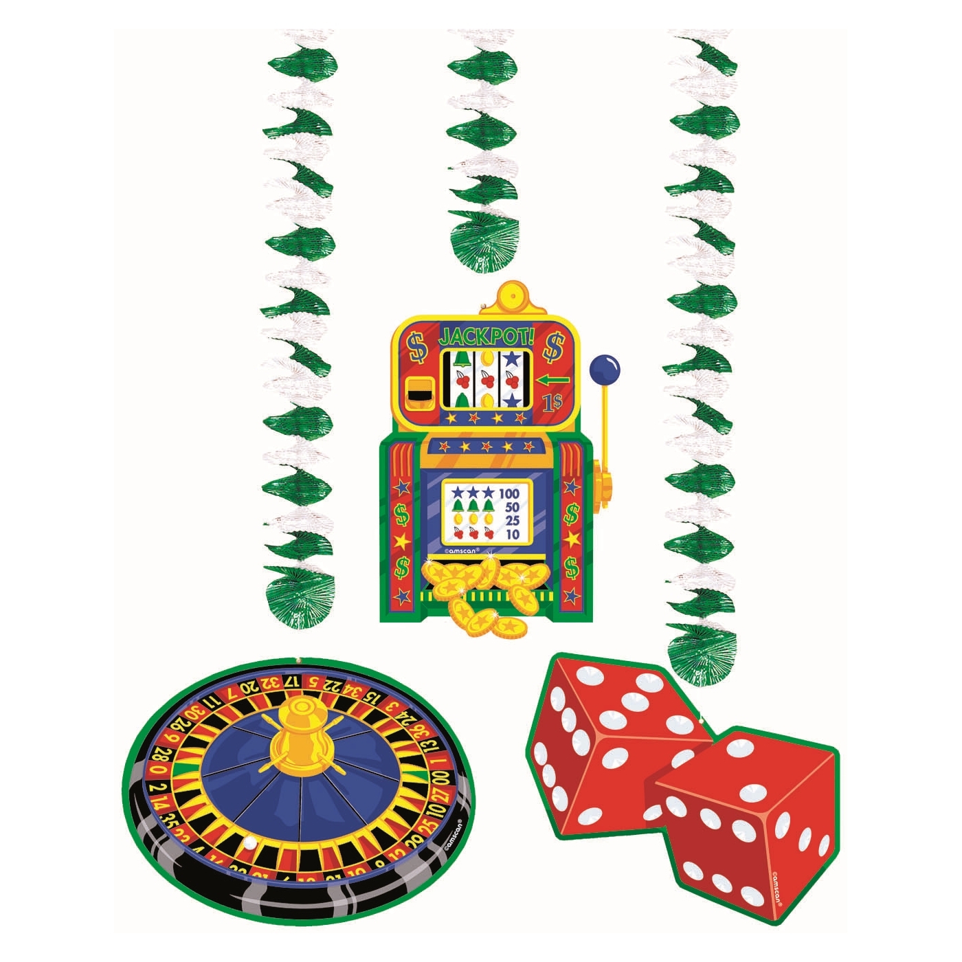 Casino Dangling Decorations (Pack of 3)