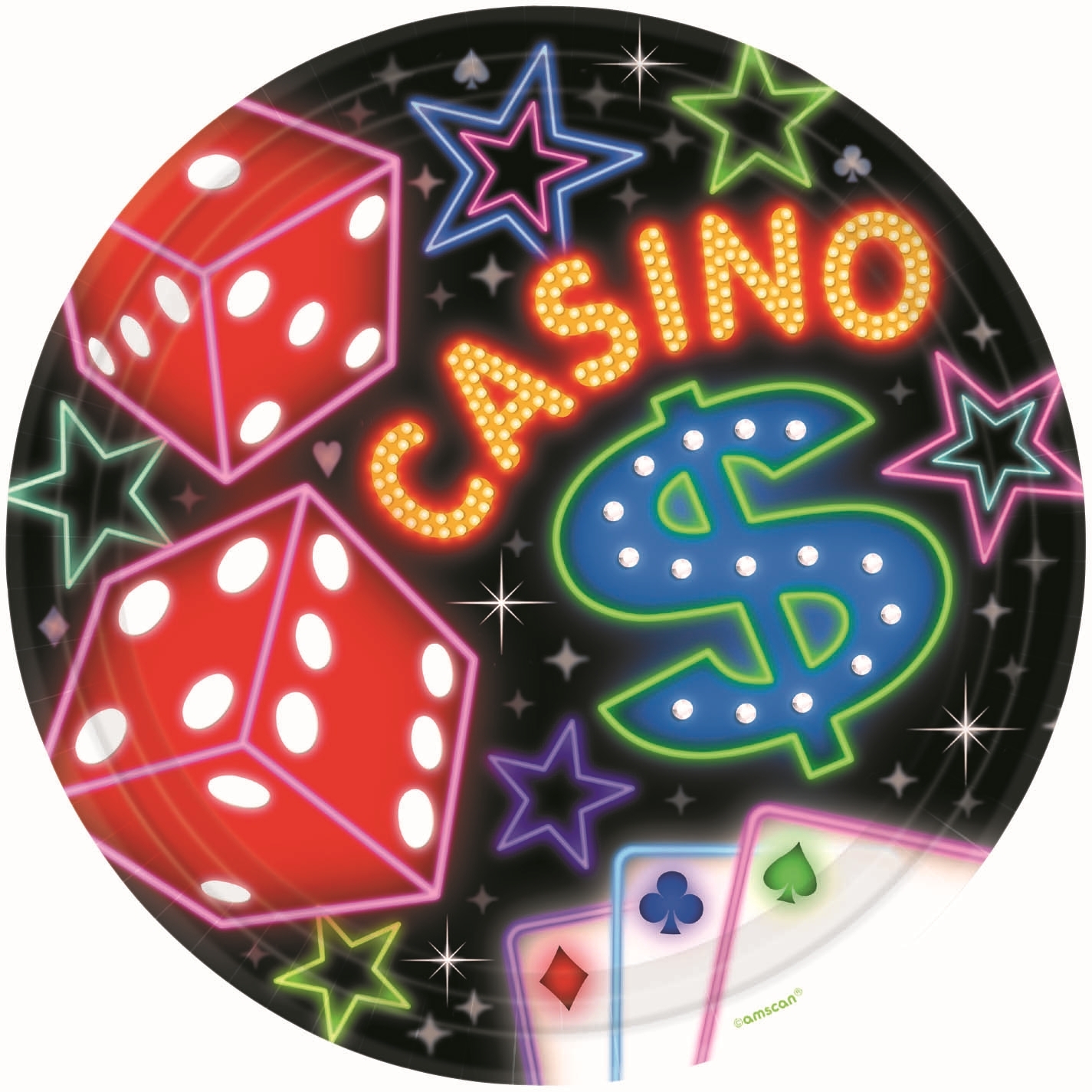 Casino Large Paper Plates (Pack of 8)