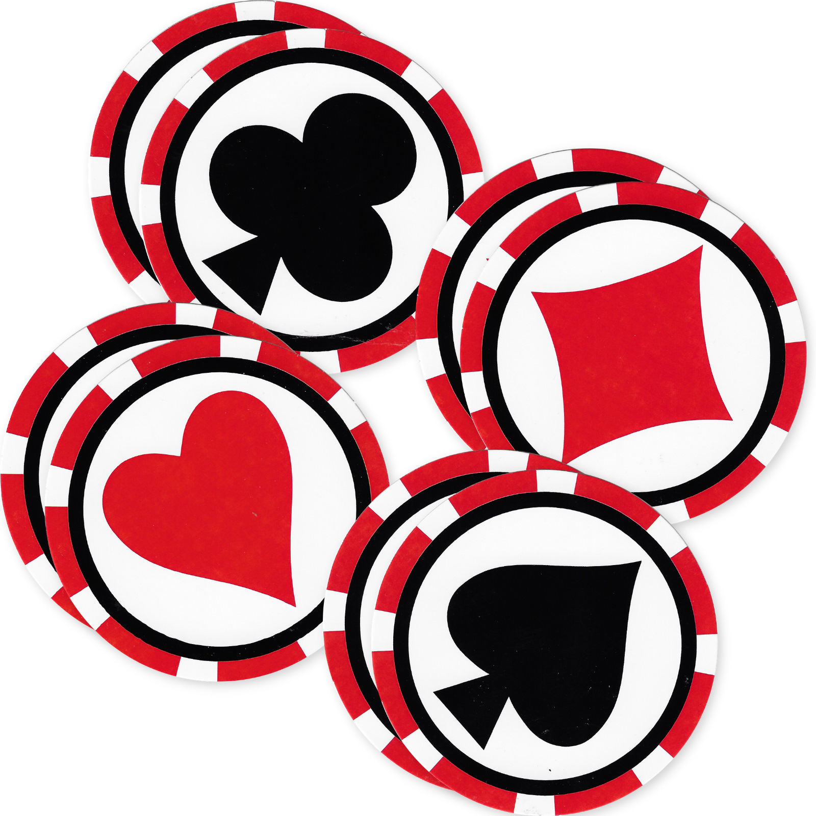 Casino Card Suit Drink Coasters (Pack of 8) 