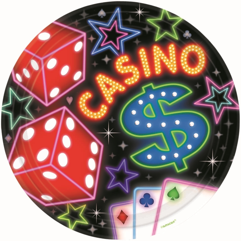 Casino Small Paper Plates (Pack of 8)