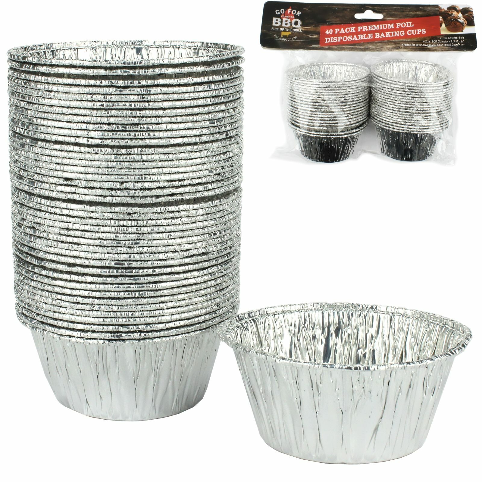 Foil Baking Cups 8cm (Pack of 40)