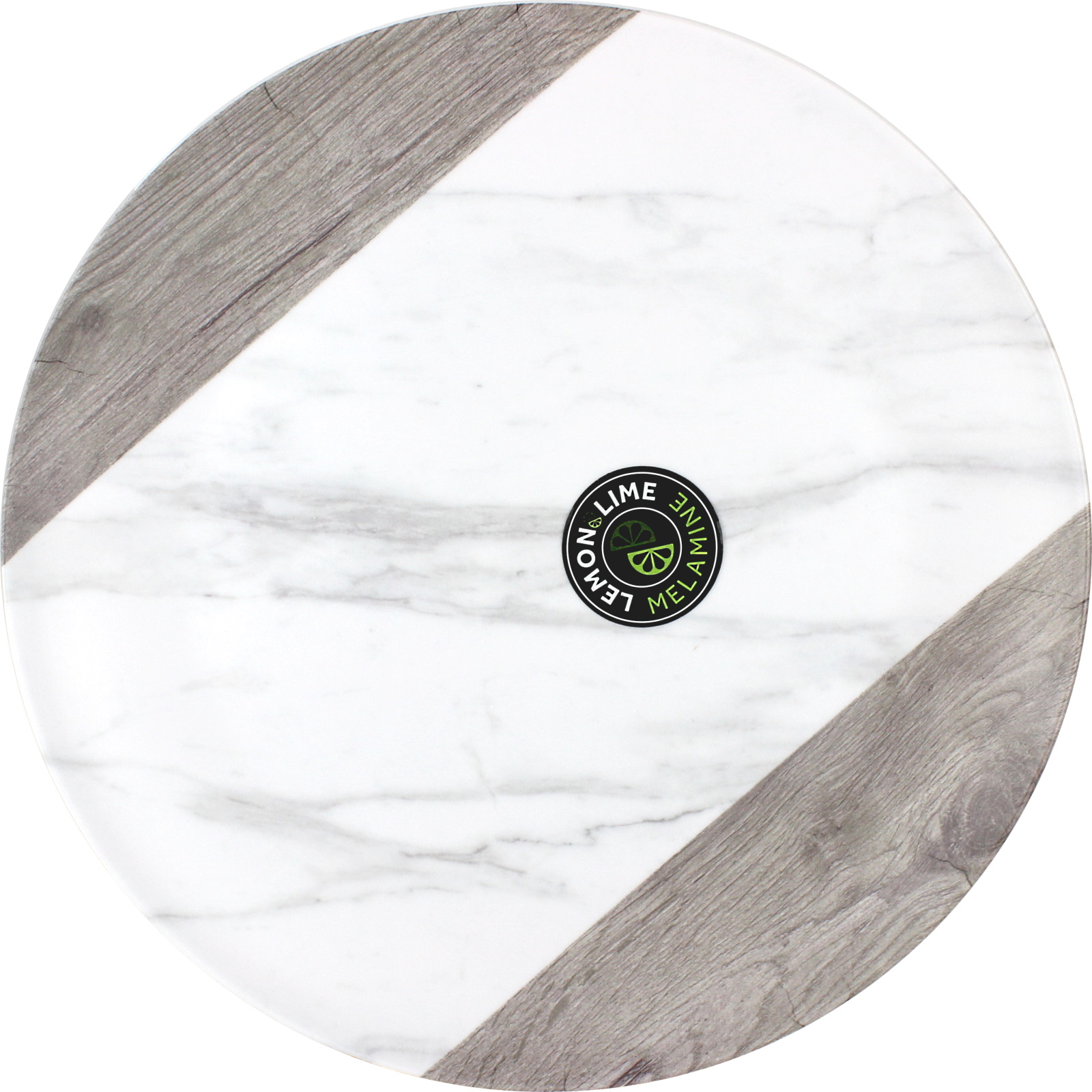 Endwood Marble Grain Round Melamine Dinner Plate