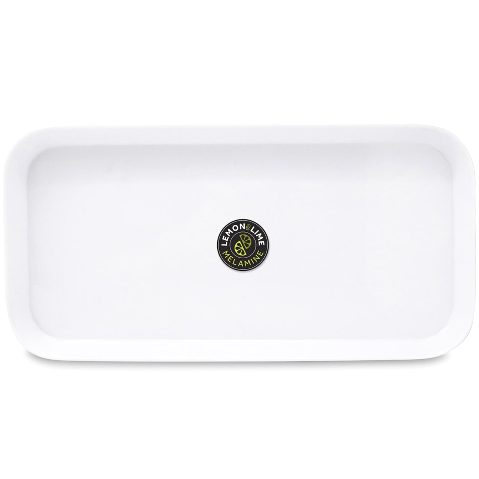 White Rectangular Rounded Melamine Platter 28.5cm x 14.5cm
