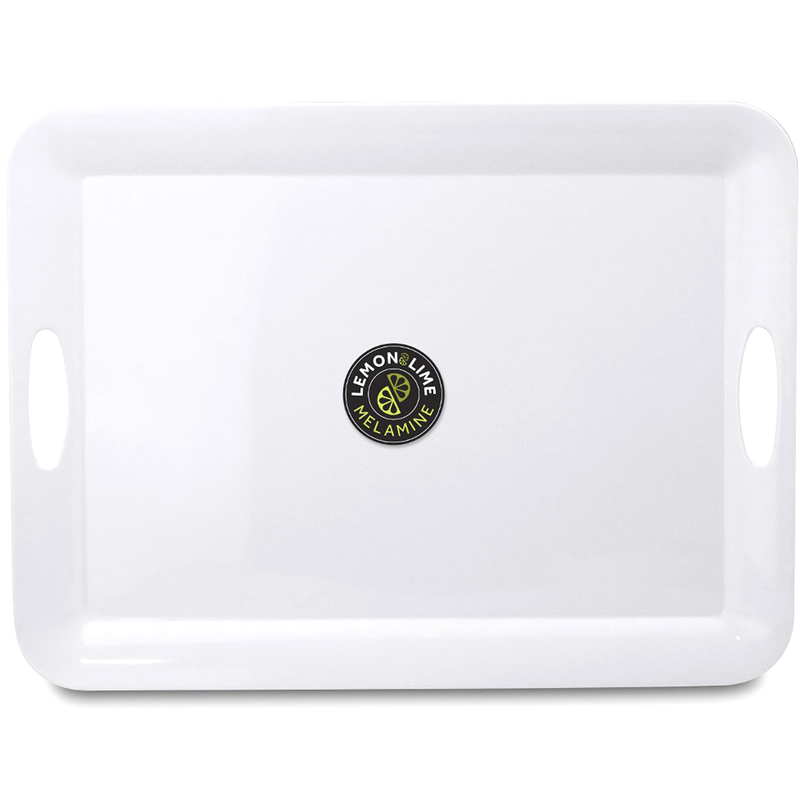 White Rectangular Melamine Platter with Handles 50cm x 37cm