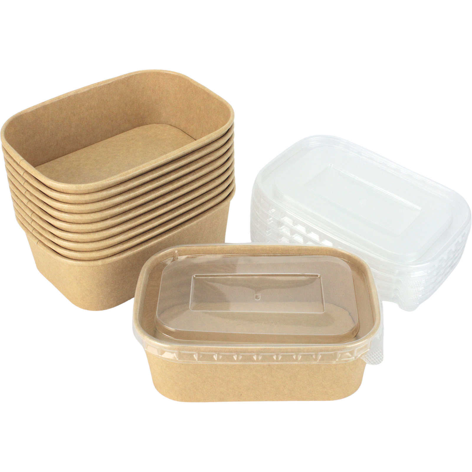 Earth Eco Food Containers With Lids 750ml (Pack of 10) 