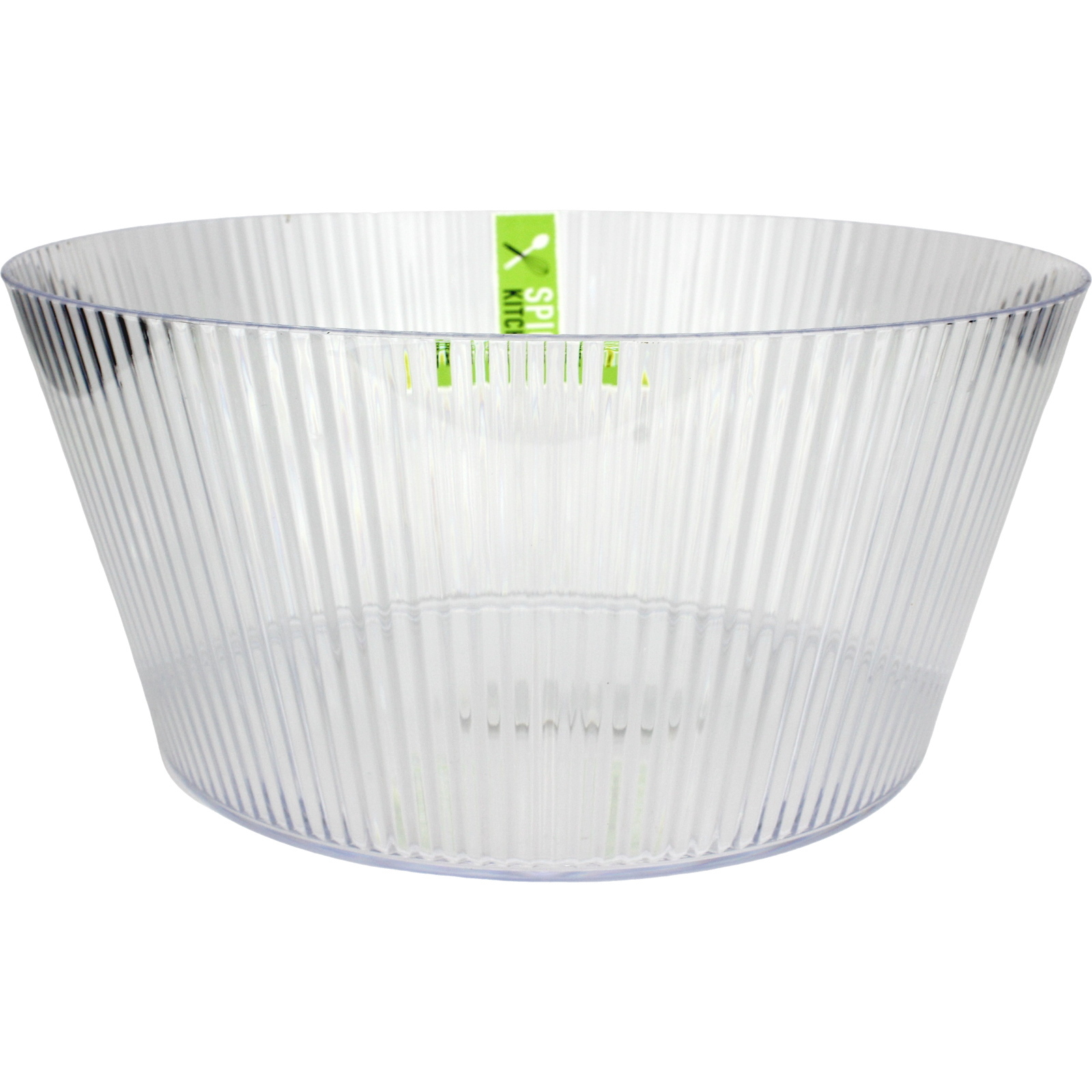 Clear Plastic Ribbed Serving Bowl 25cm