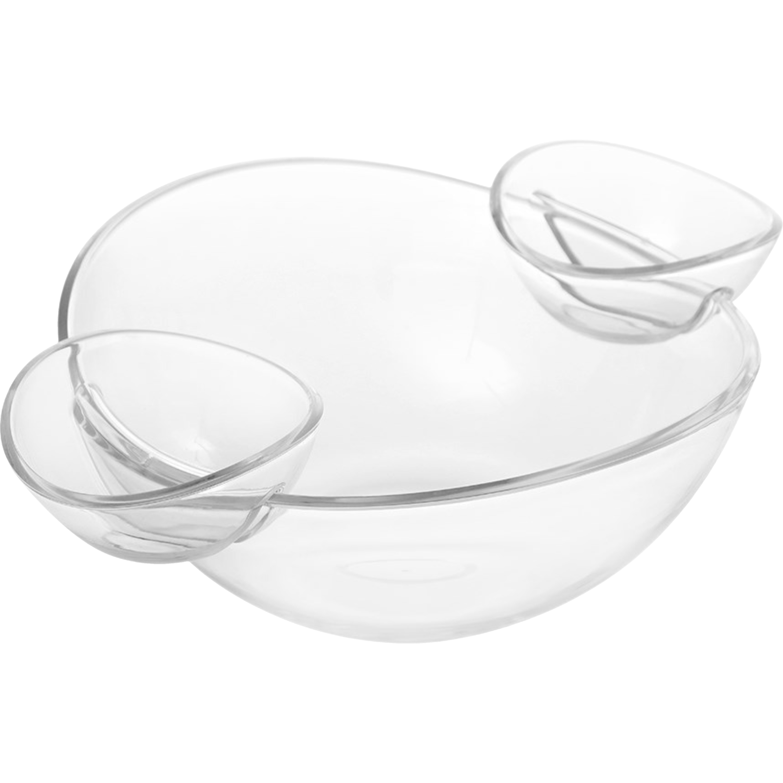 Lemon & Lime Crystal Serving Bowl With Attachable Dipping Bowls