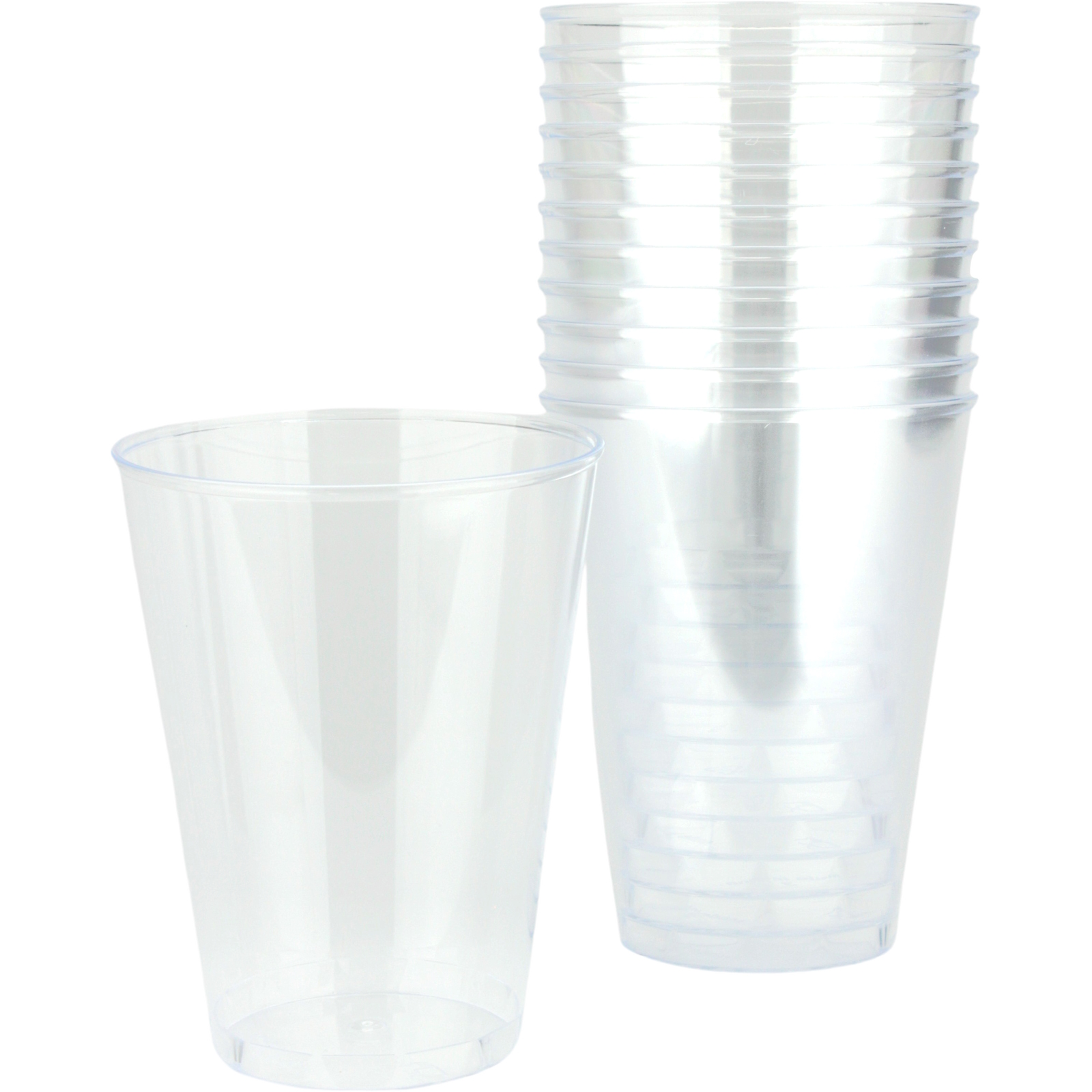 Clear Plastic Reusable Tumbler Glasses 200ml (Pack of 12) 