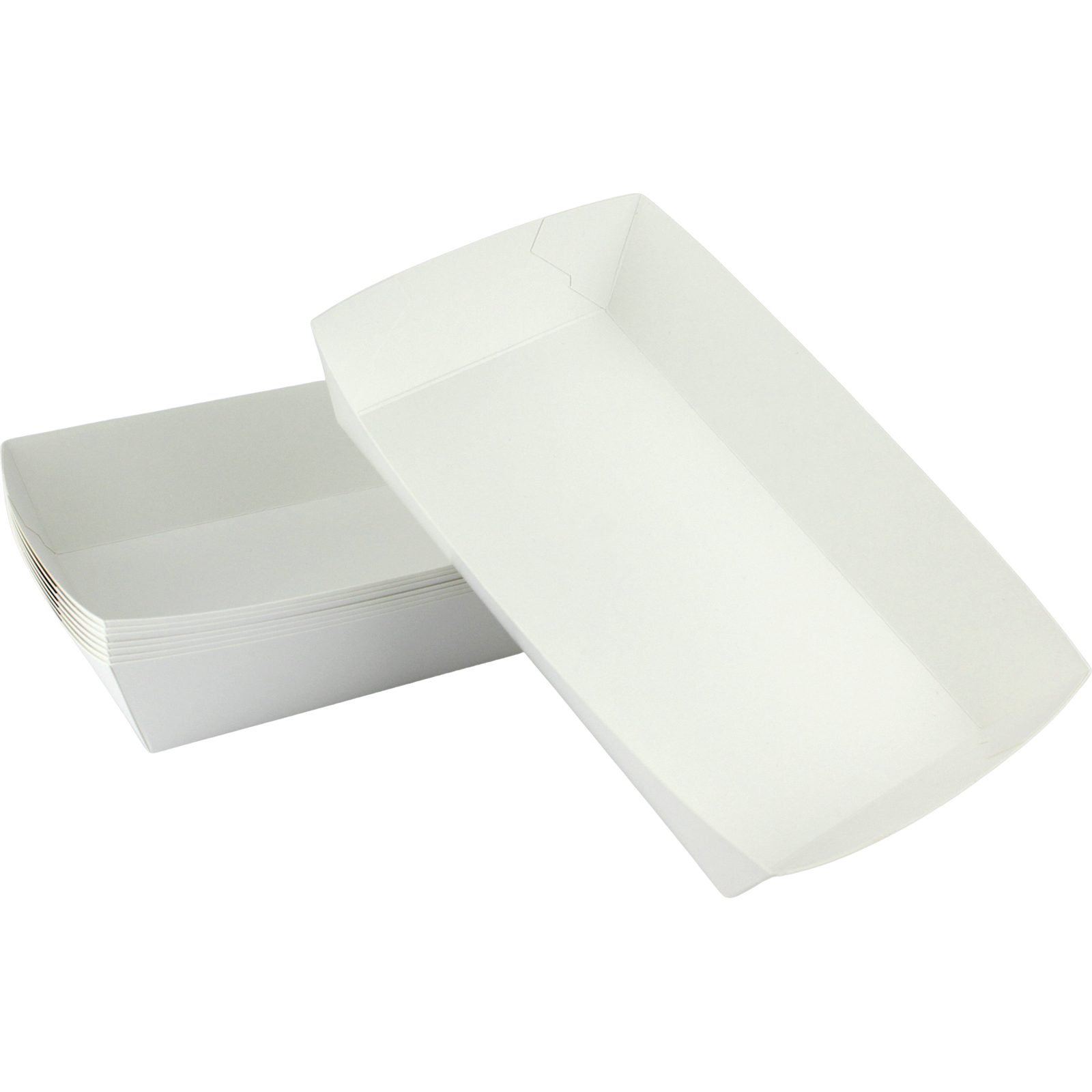 White Paper Food Trays 21cm x 13cm (Pack of 8)