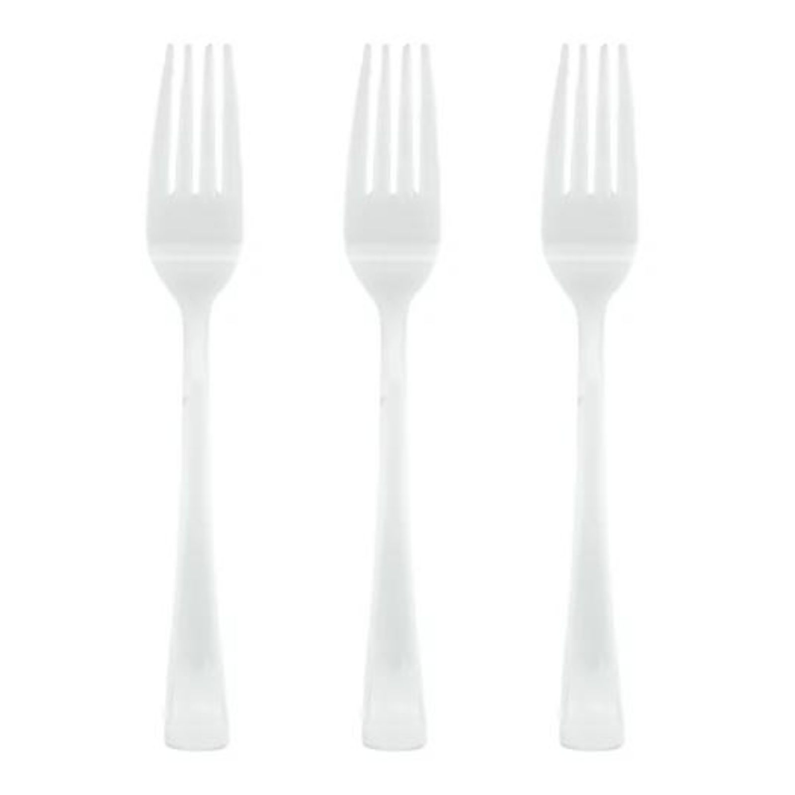 White Reusable Plastic Forks (Bulk Pack of 50) 