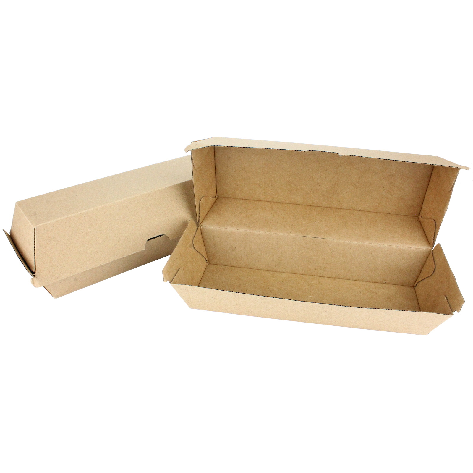 Brown Kraft Paper Hotdog Boxes 20.8cm x 7cm (Pack of 50)