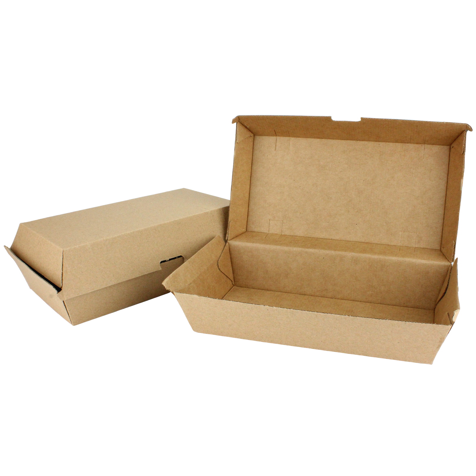 Brown Kraft Paper Large Snack Boxes 21.7cm x 10.7cm (Pack of 50)