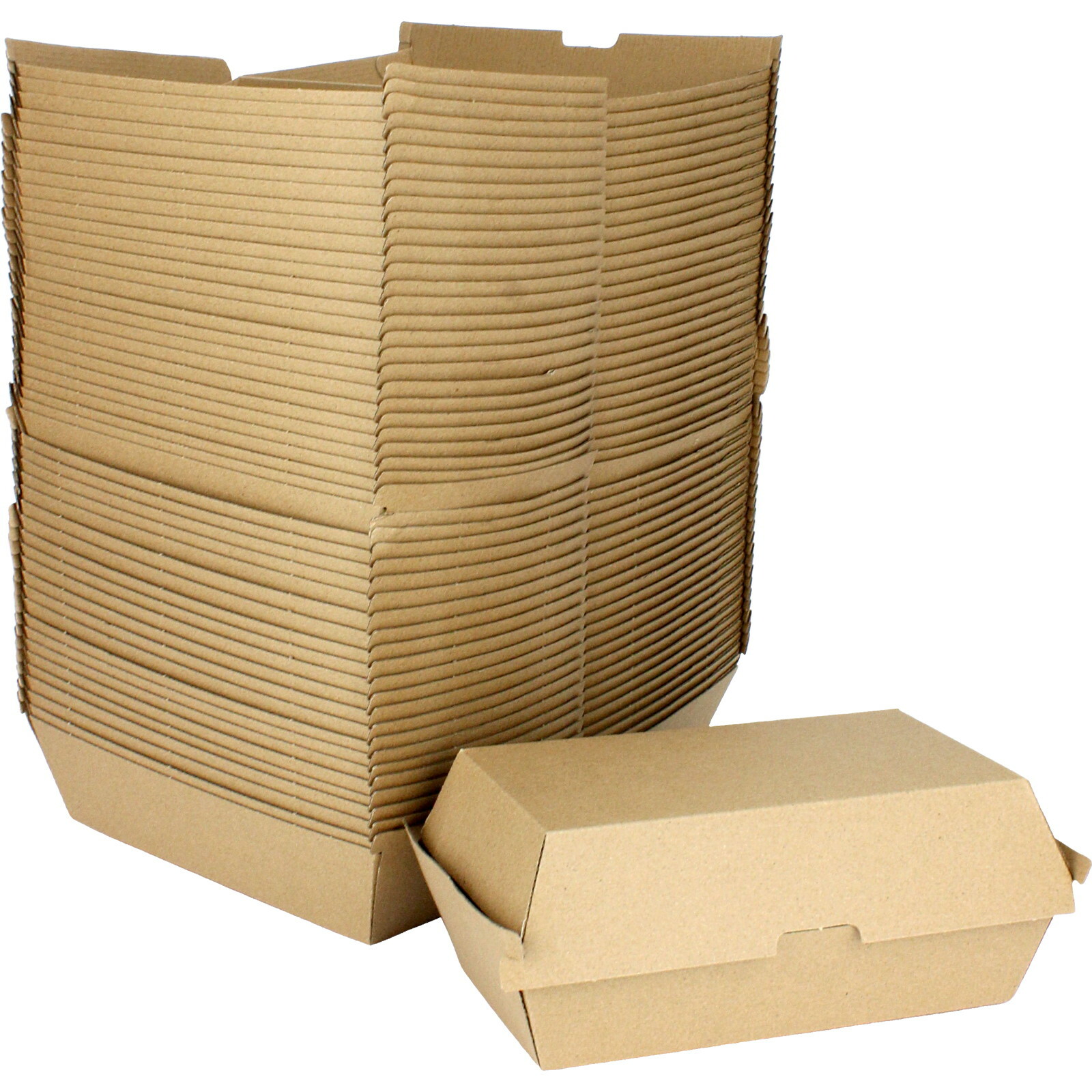 Brown Kraft Paper Regular Snack Boxes 17cm x 9cm (Pack of 50)