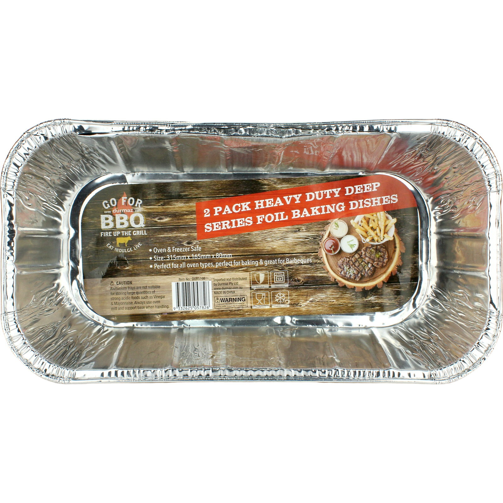 Deep Foil Trays 31.5cm x 16.5cm x 8cm (Pack of 2)