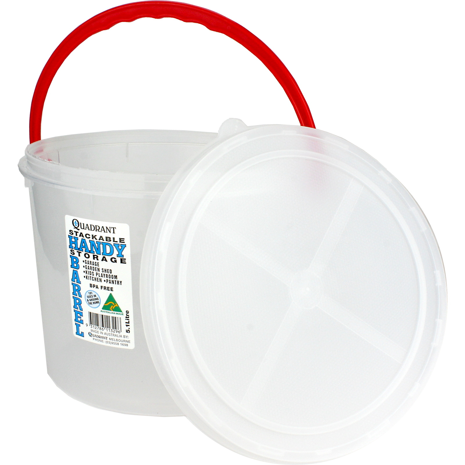Clear Plastic Storage Bucket 5.1L