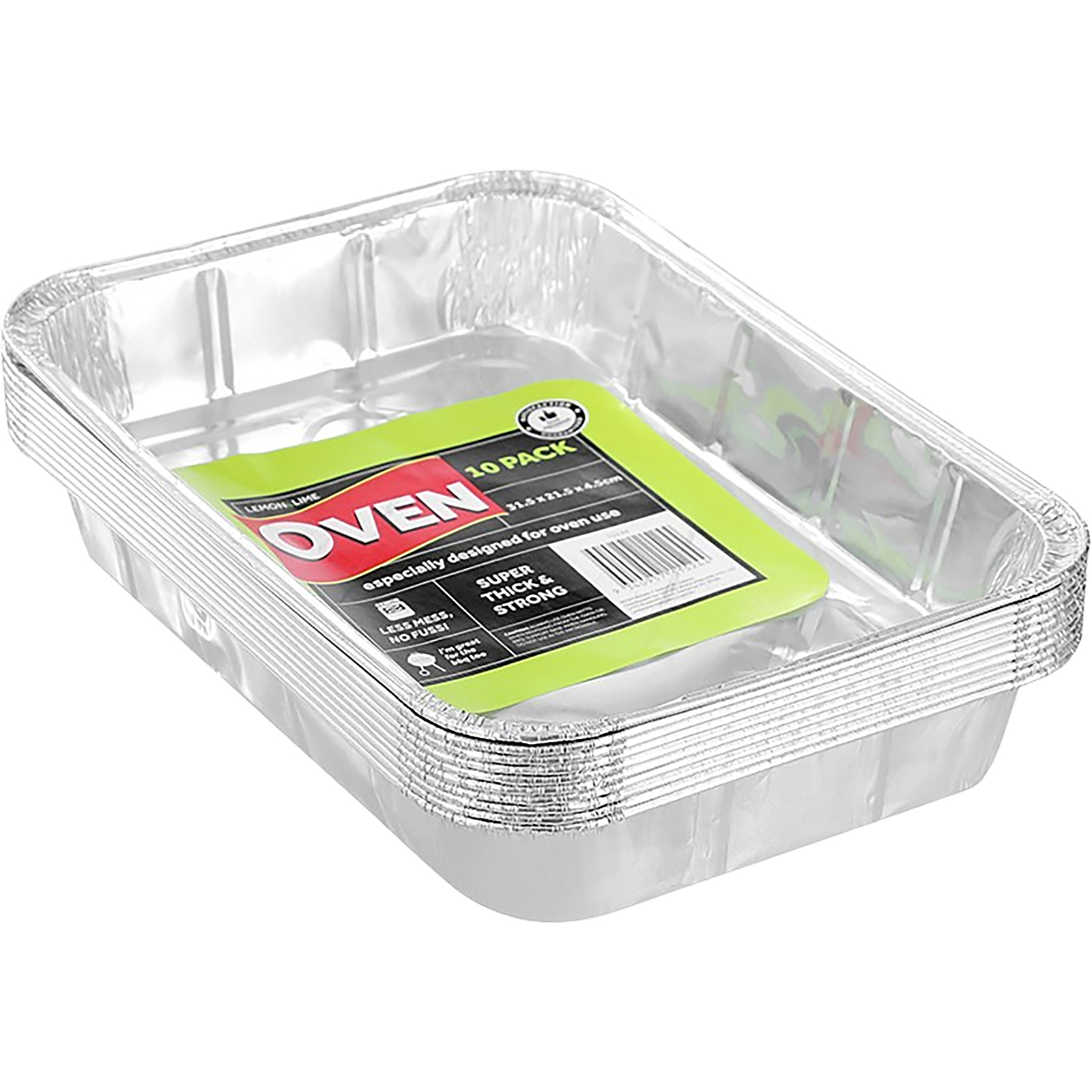 Foil Oven Trays 31cm x 21.5cm x 4.5cm (Pack of 10)
