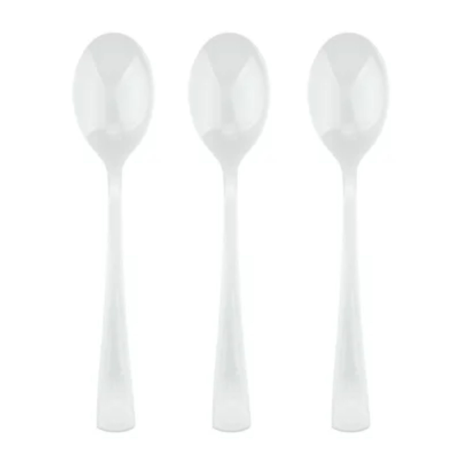 White Reusable Plastic Spoons (Bulk Pack of 50) 