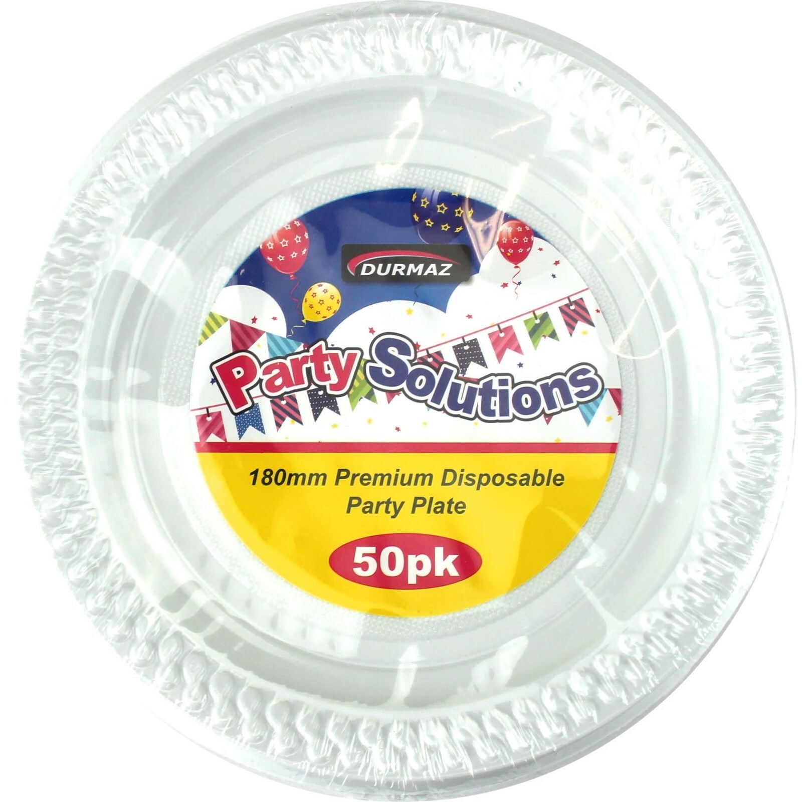White Small Plastic Plates (Bulk Pack of 50)