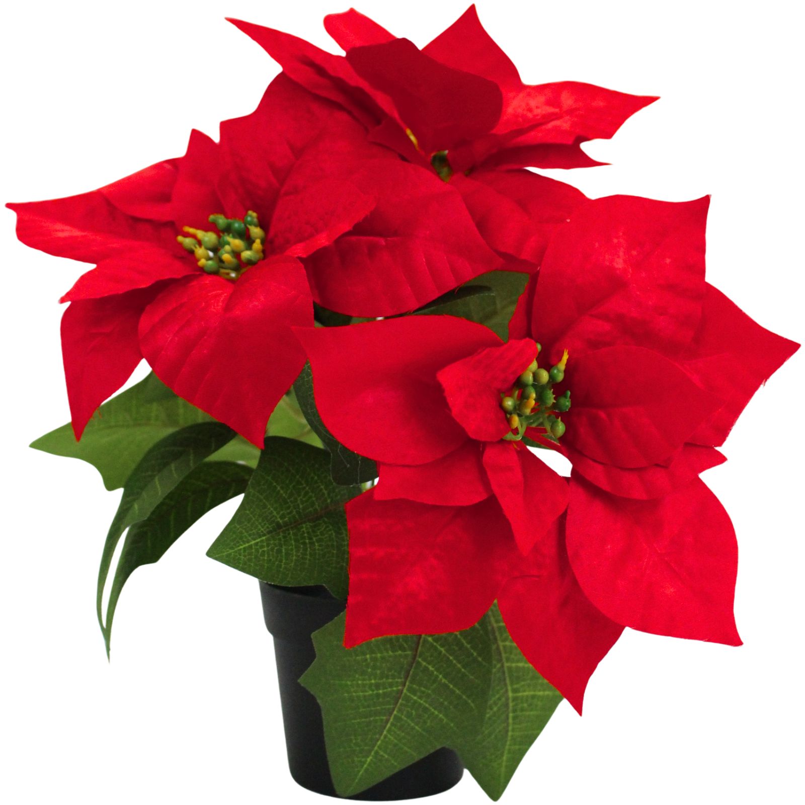 Artificial Christmas Poinsettia Plant Decoration 30cm  