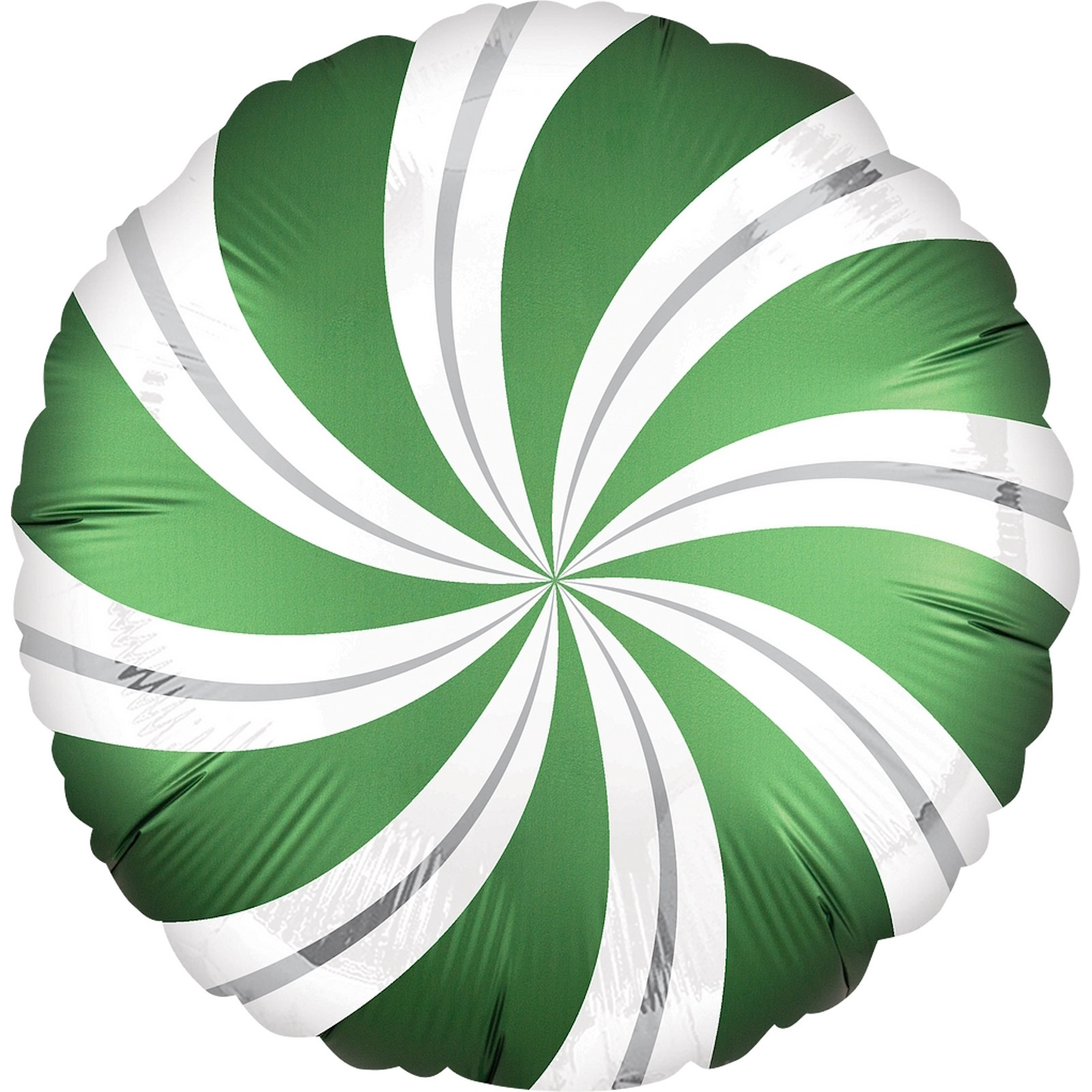 Emerald Green Candy Cane Swirl 45cm Standard Satin Foil Balloon