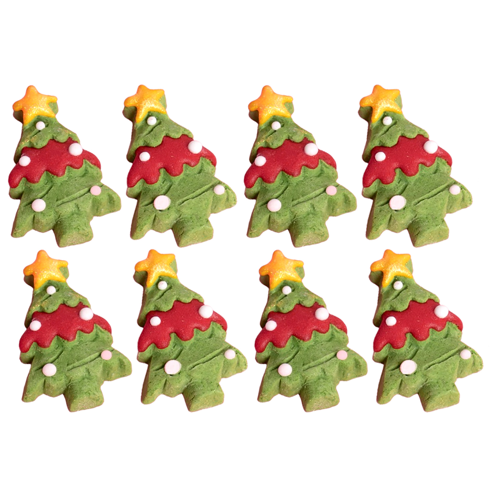Christmas Tree Edible Sugar Cupcake Decorations (Pack of 8) 