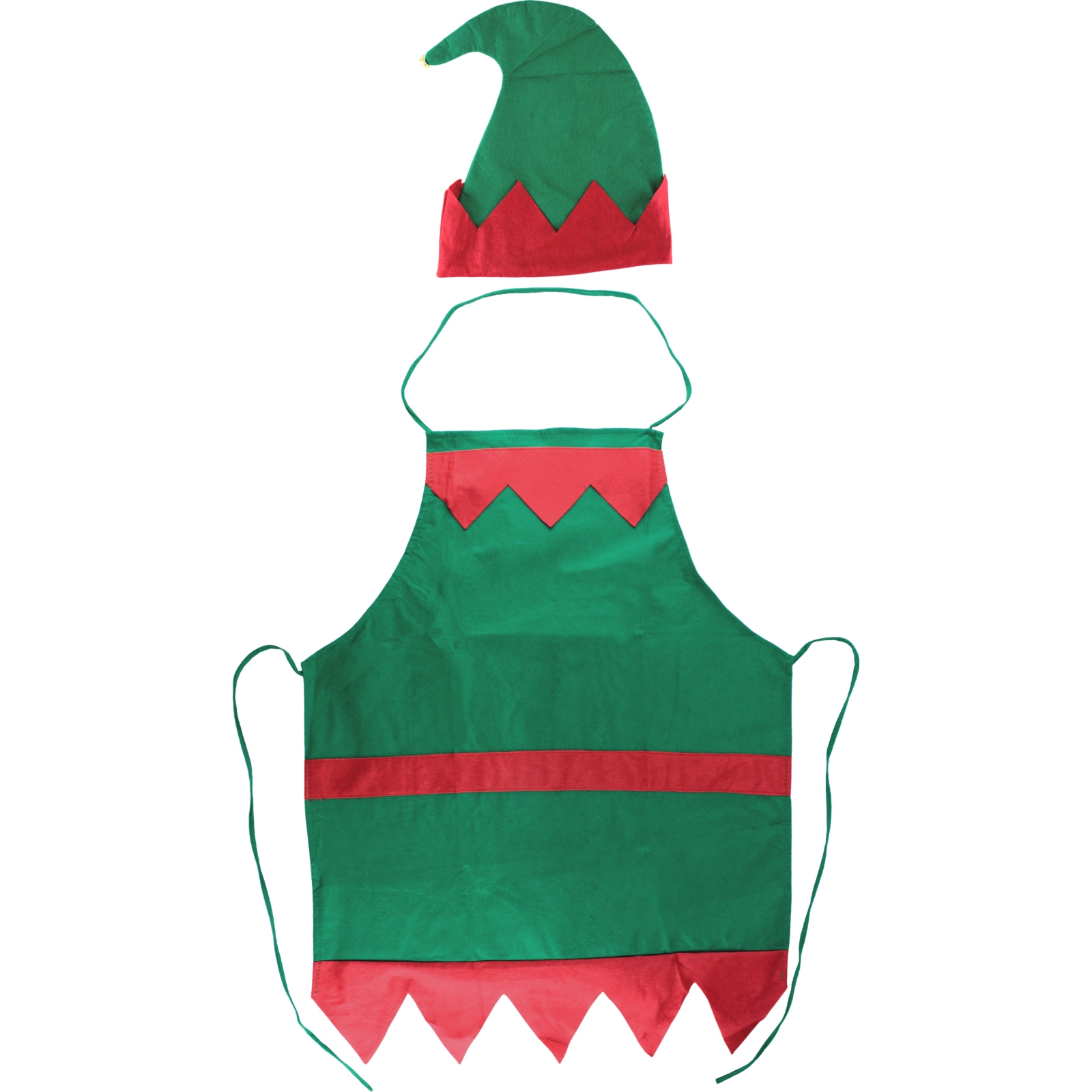 Adult Christmas Elf Hat and Apron Set