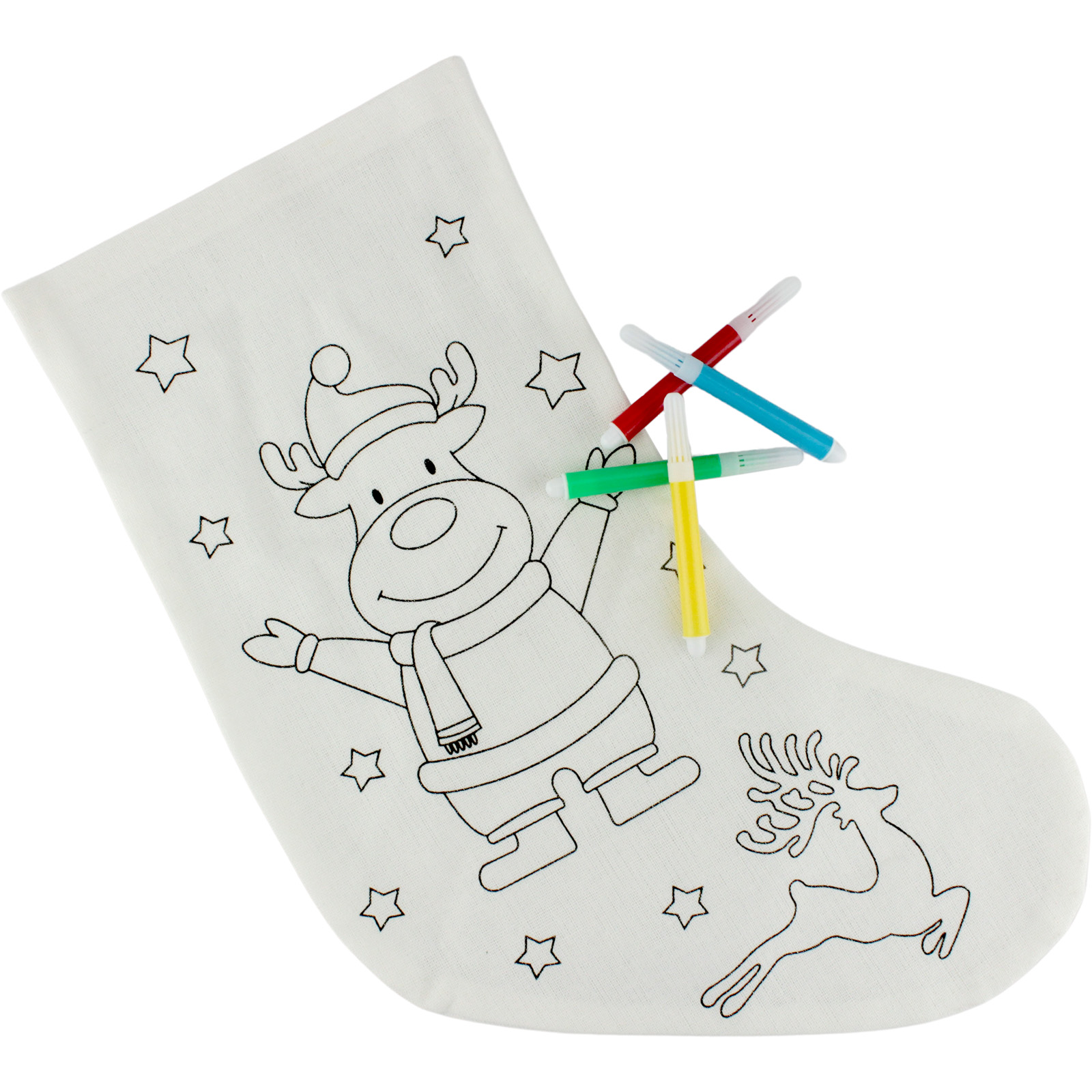 Colour Your Own Reindeer Christmas Stocking