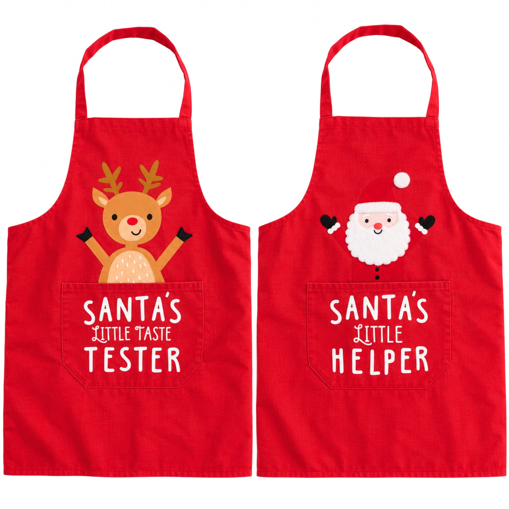 Kids Red Christmas Apron Assorted
