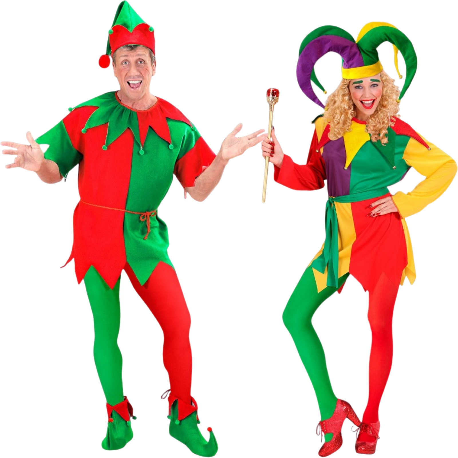 Adult Green and Red Elf Stockings Standard