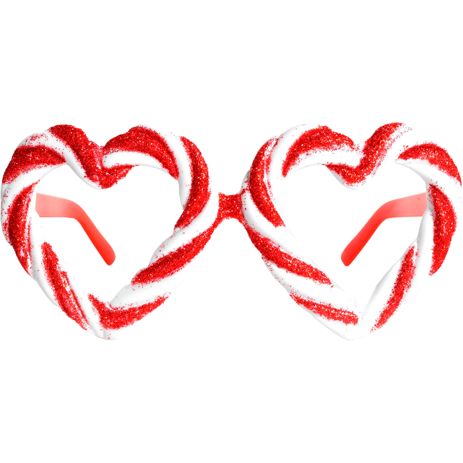 Love Heart Candy Cane Novelty Party Glasses 