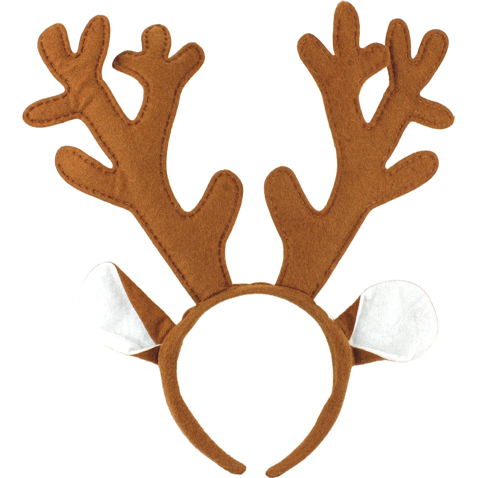 Brown Arctic Reindeer Ears & Antlers Headband